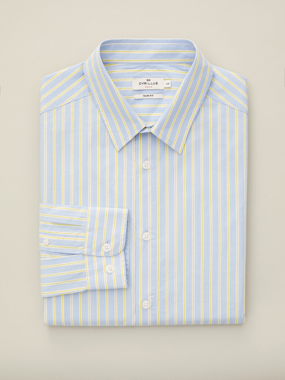 Chemise rayures tricolores Slim Fit homme
