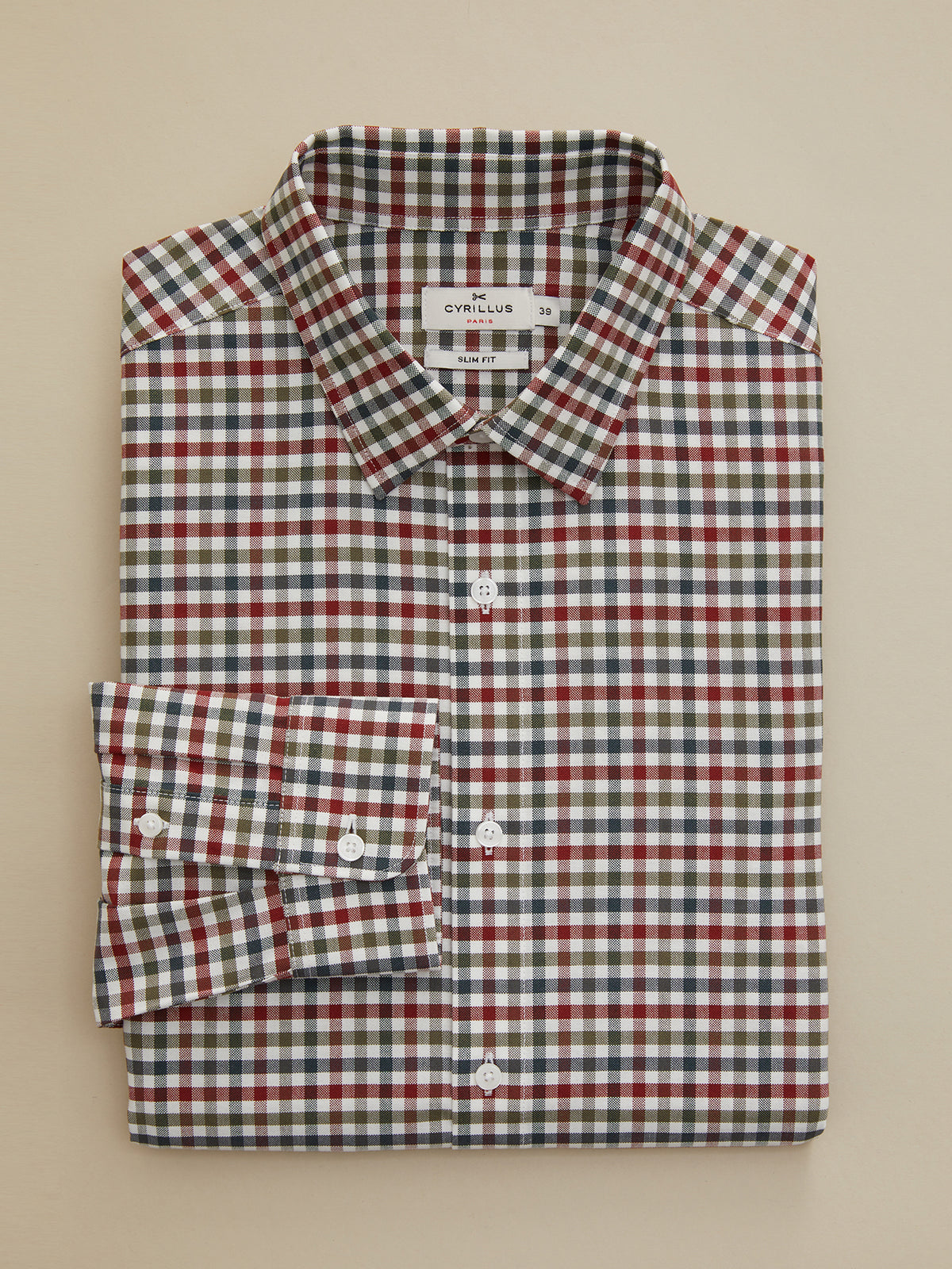 Chemise carreaux multicolores slim fit homme