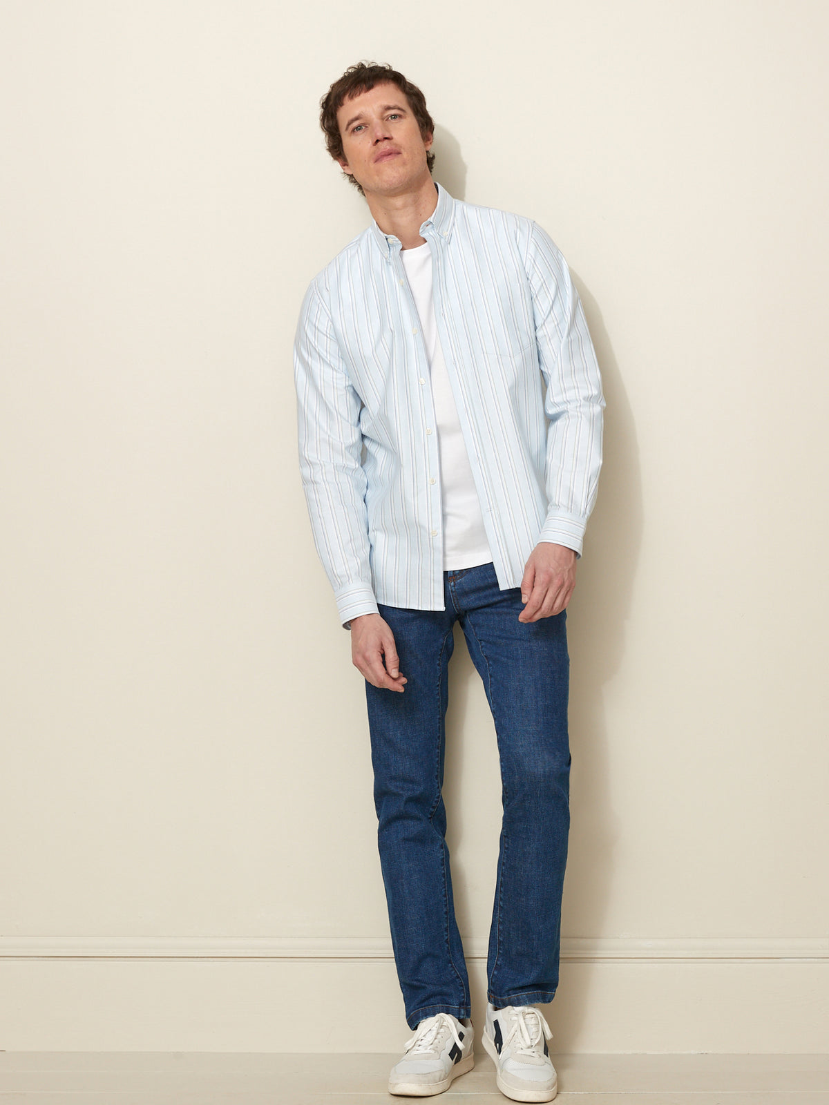 Gestreiftes Regular Fit Herren Oxford-Hemd