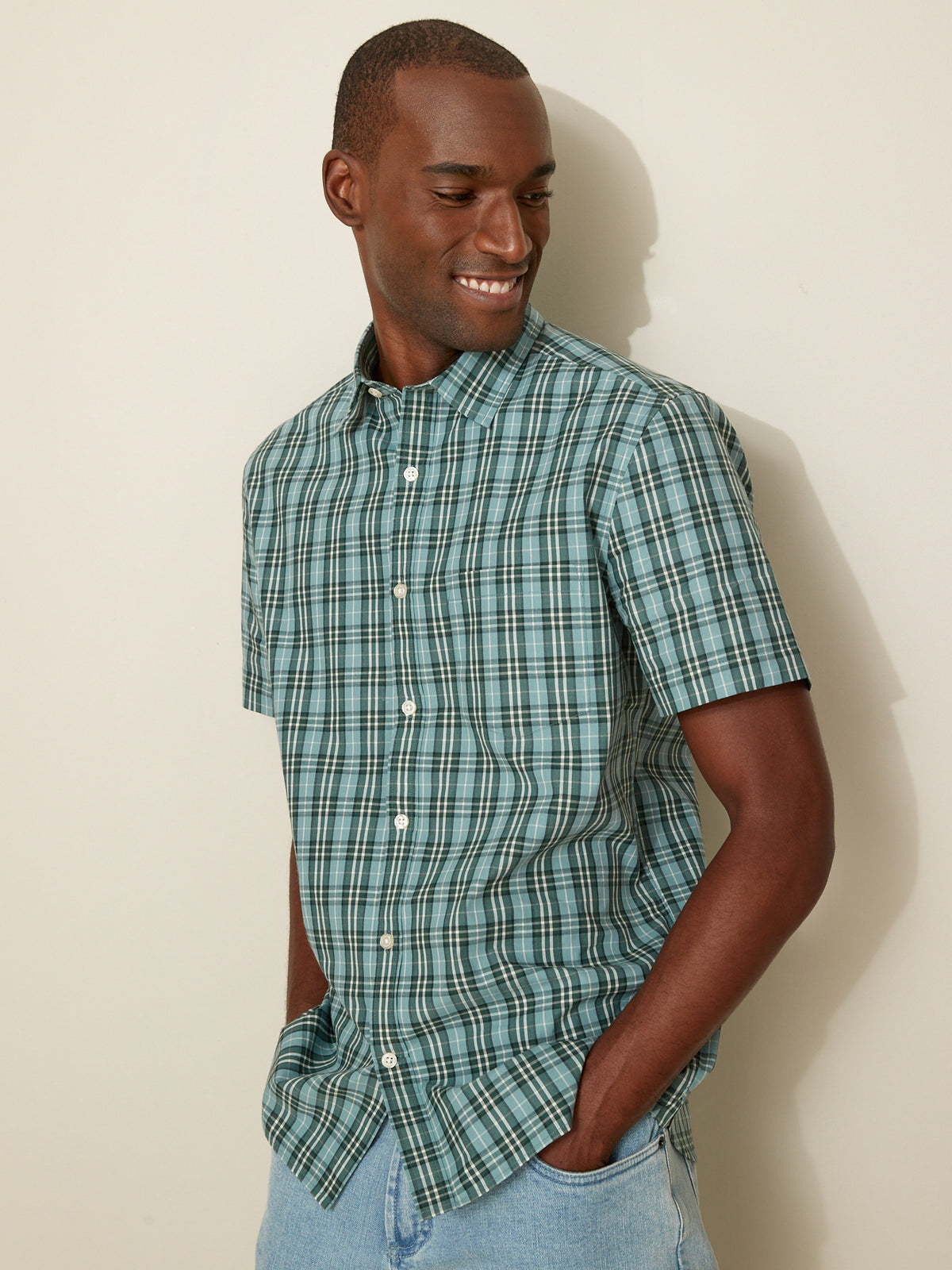 Chemise manches courtes Regular Fit homme carreaux
