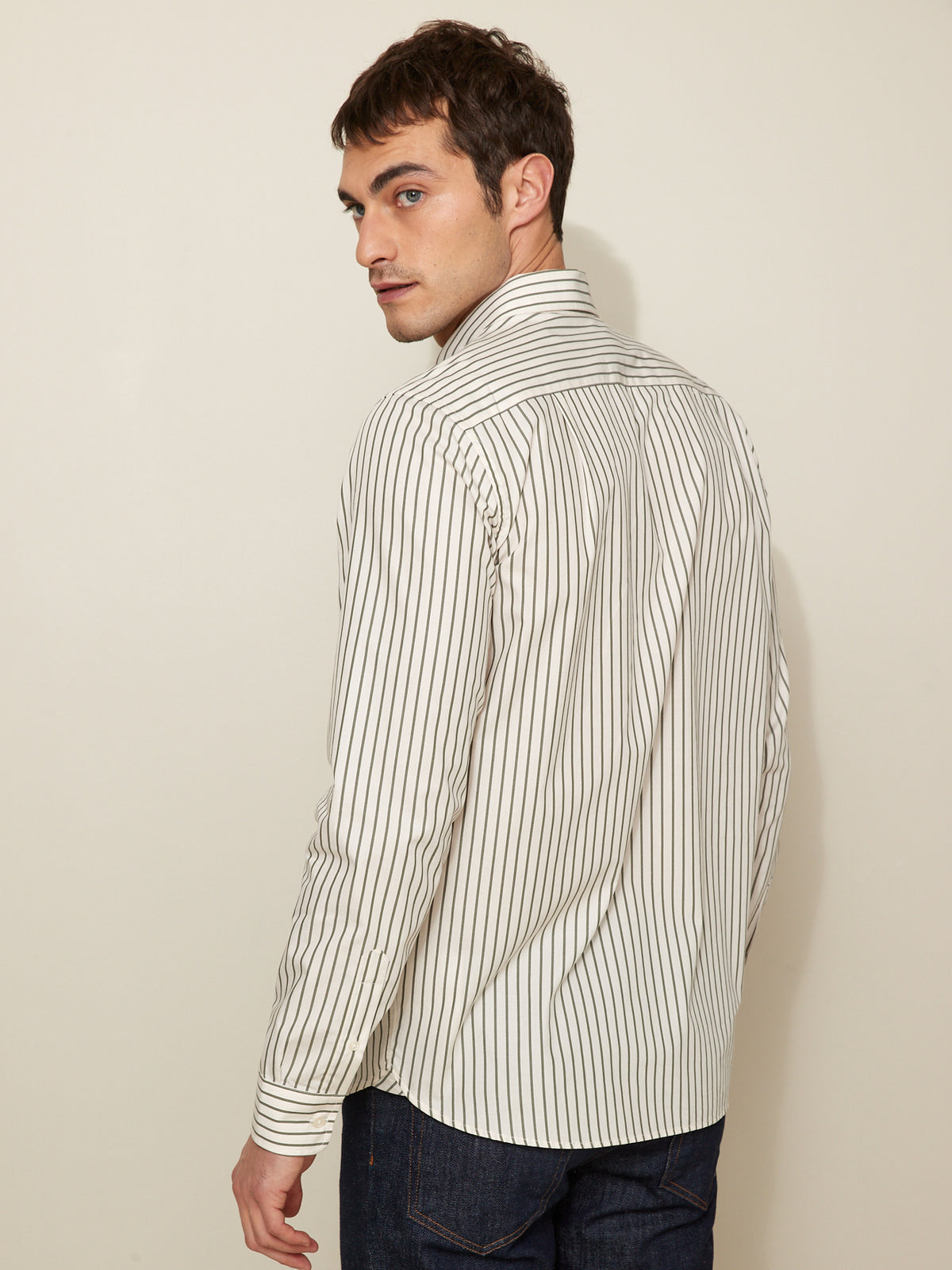 Gestreiftes Regular Fit Hemd aus Popeline