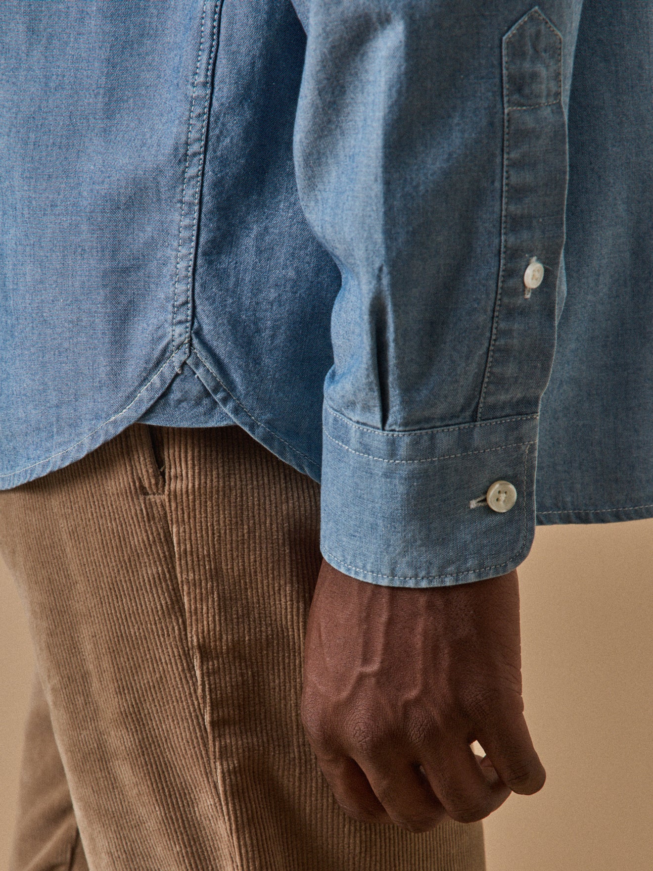 Regular Fit Herrenhemd aus Chambray