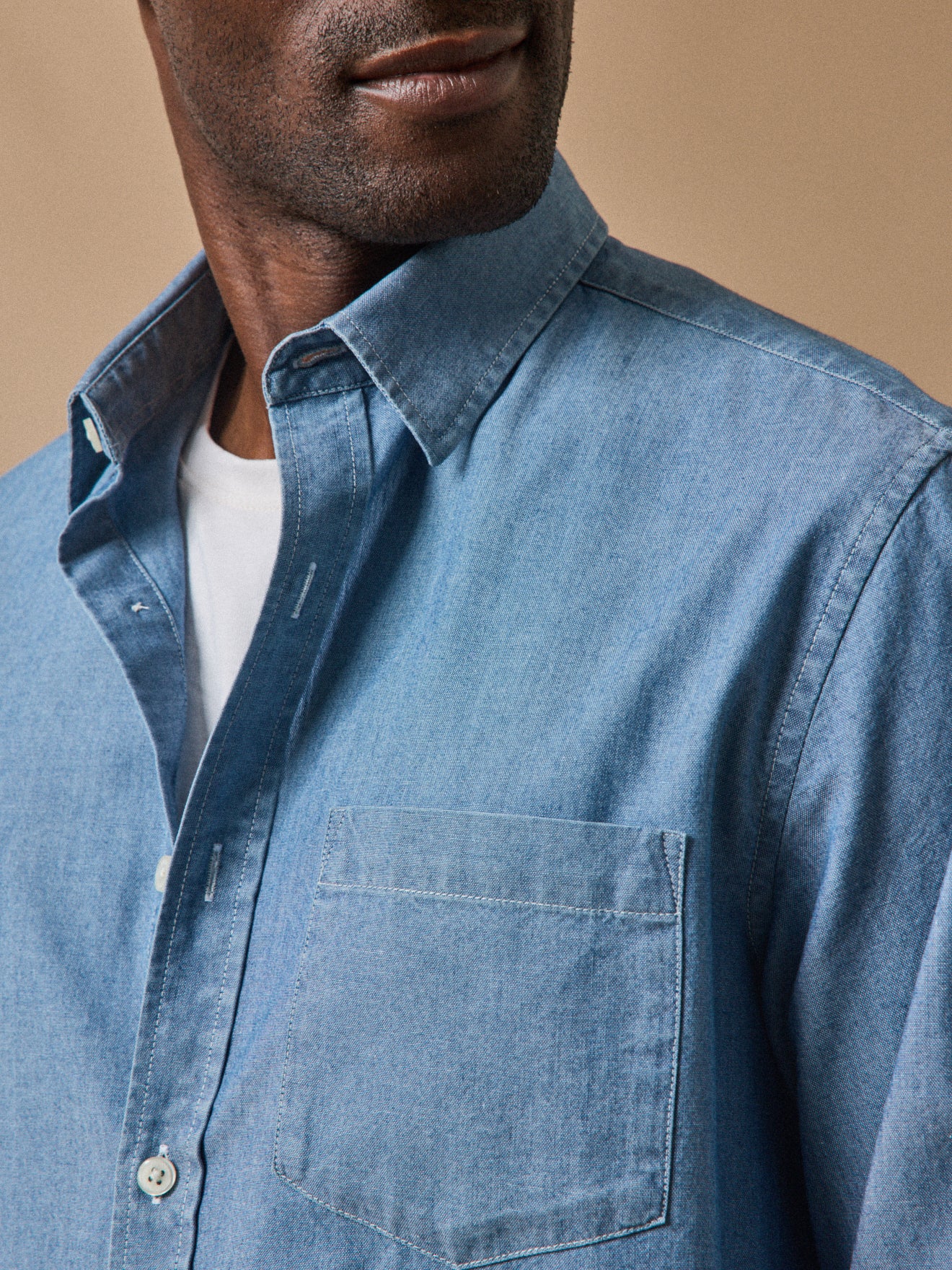 Regular Fit Herrenhemd aus Chambray