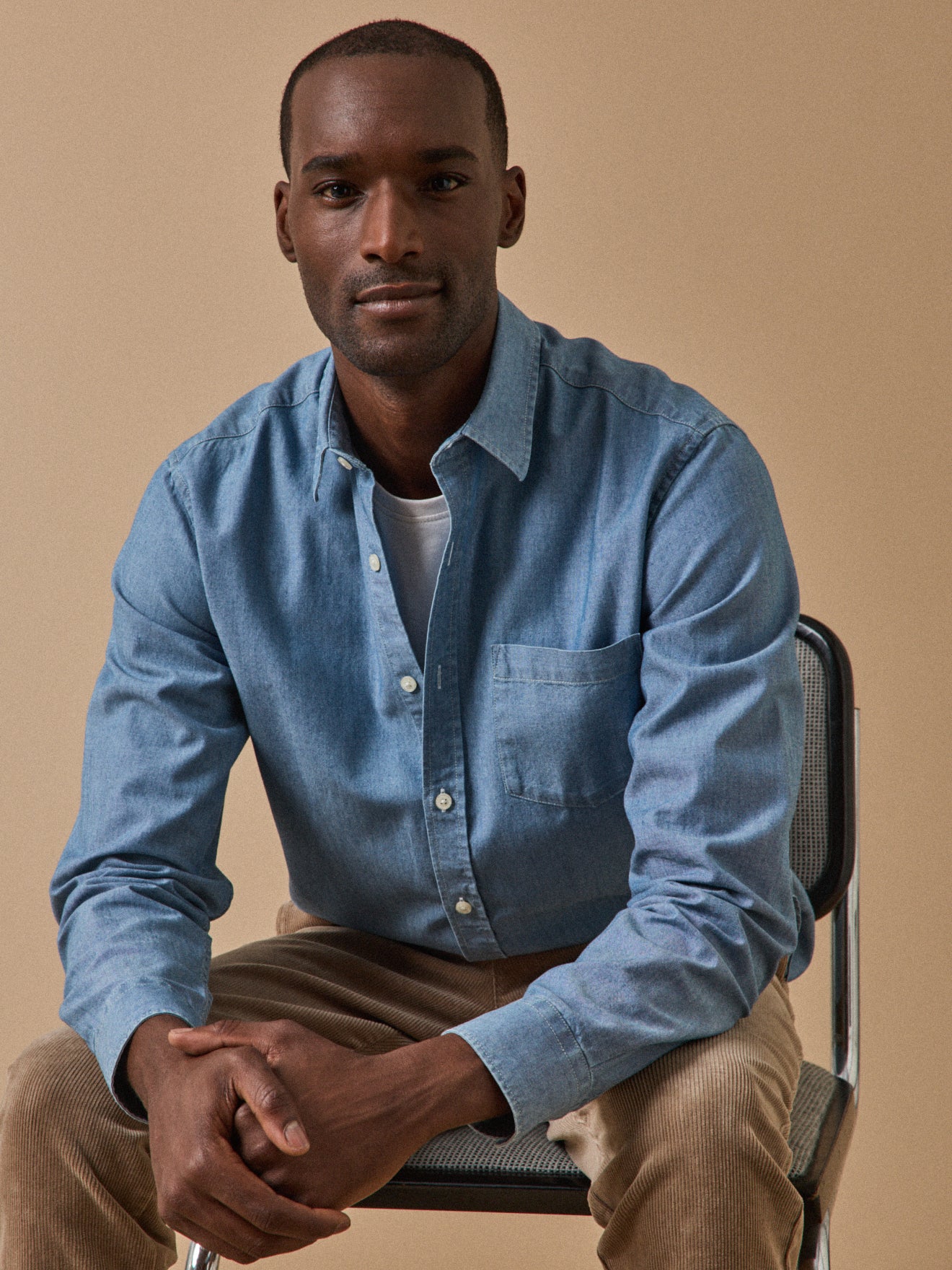 Regular Fit Herrenhemd aus Chambray