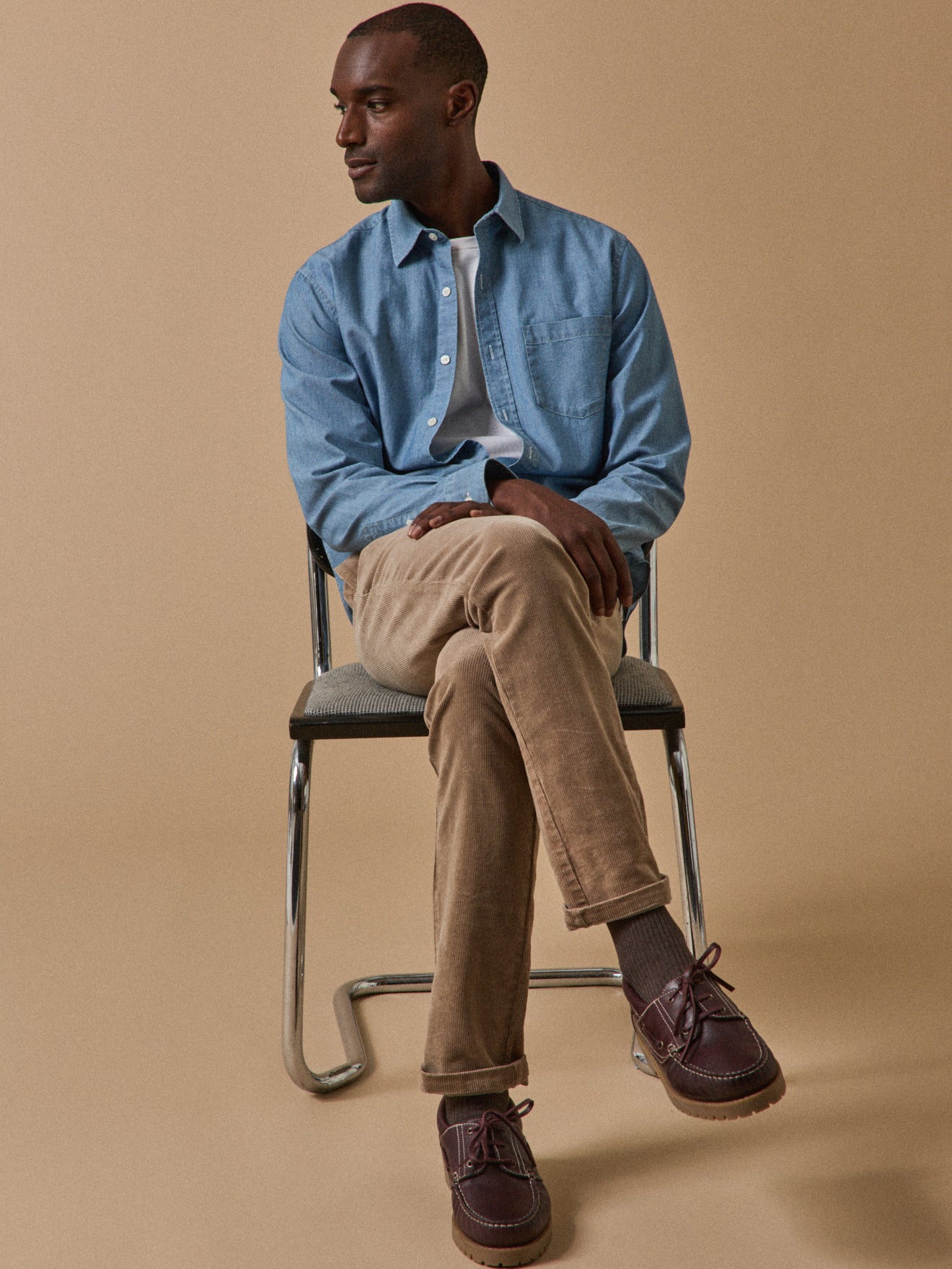 Regular Fit Herrenhemd aus Chambray