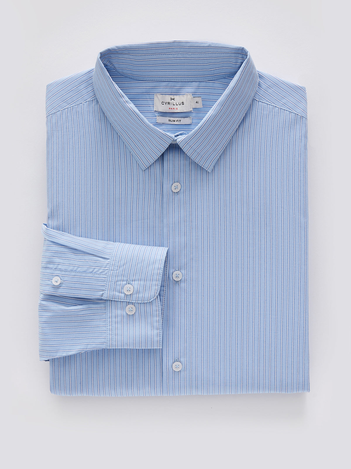 Gestreiftes und zweifarbiges Slim Fit Herrenhemd