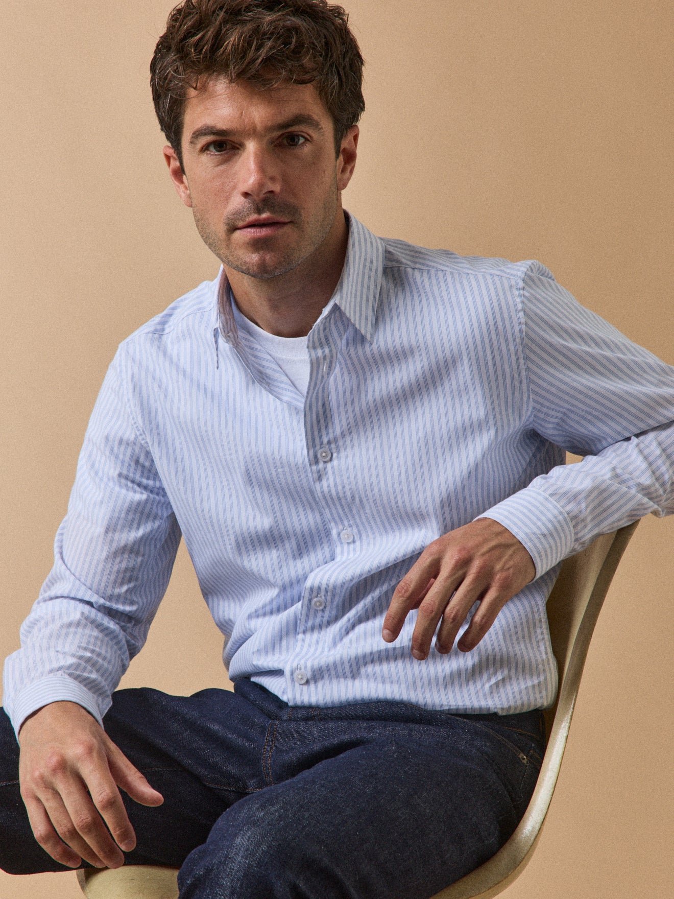 Chemise popeline rayée Slim Fit homme