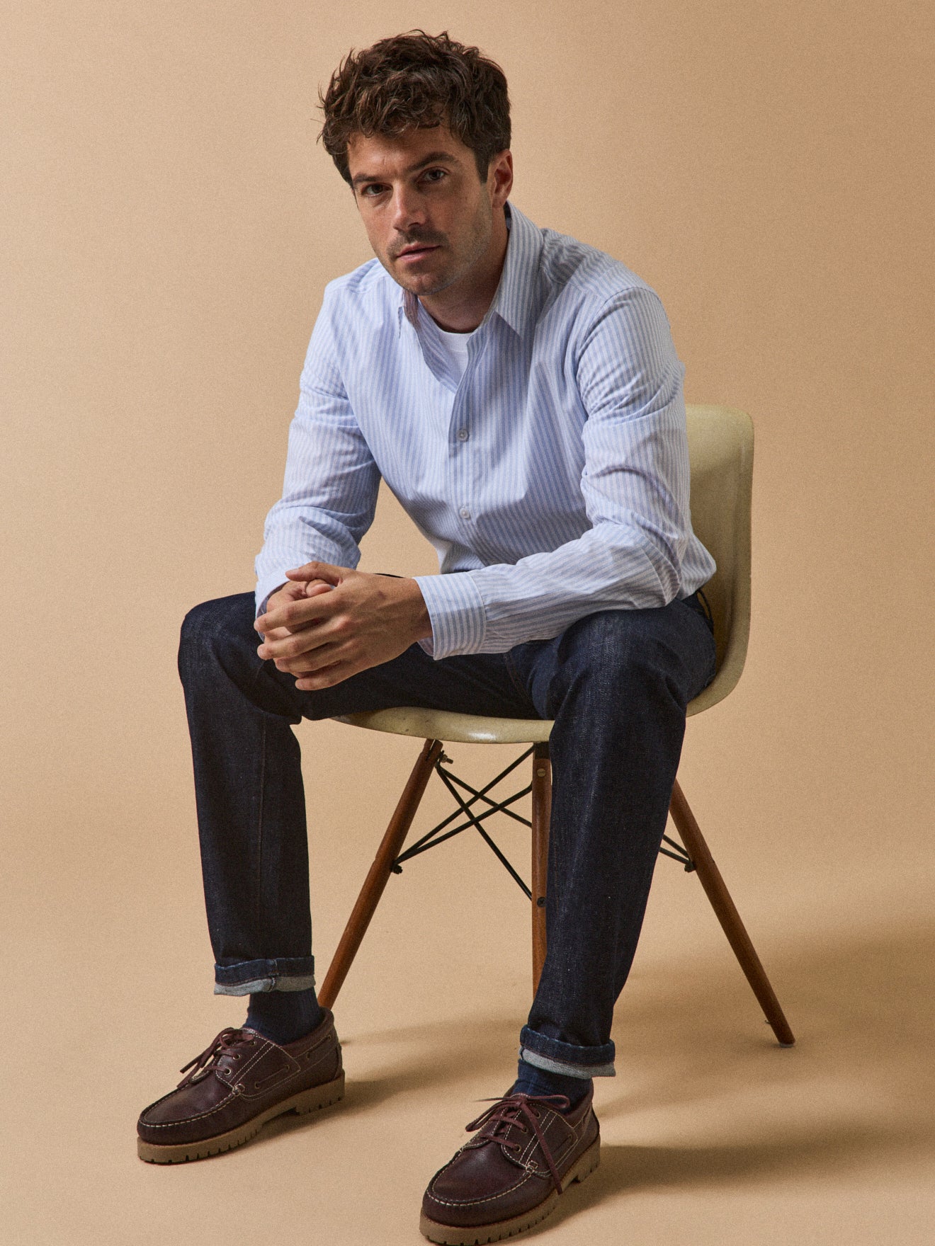 Chemise popeline rayée Slim Fit homme