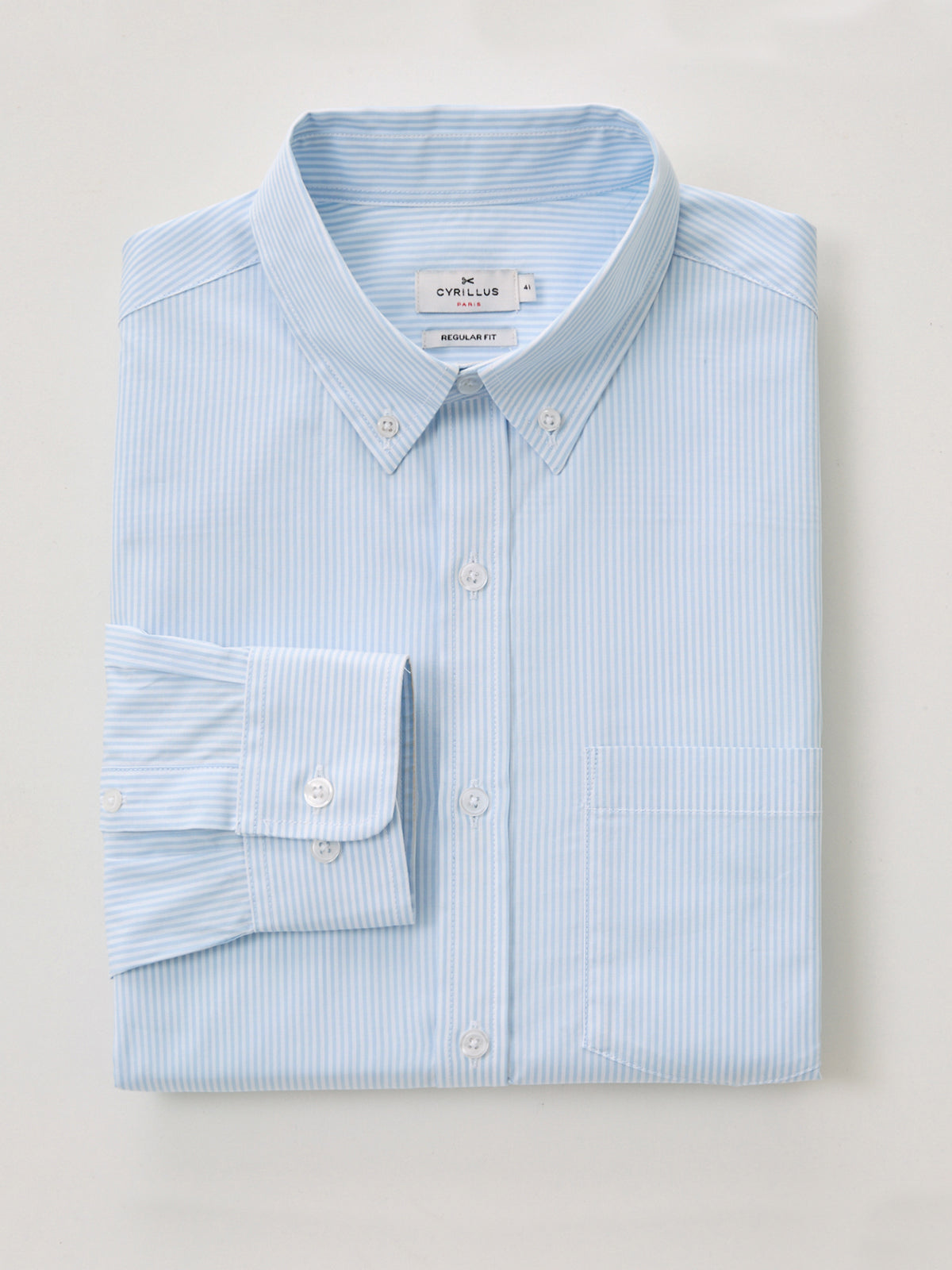Chemise popeline rayée Regular Fit homme