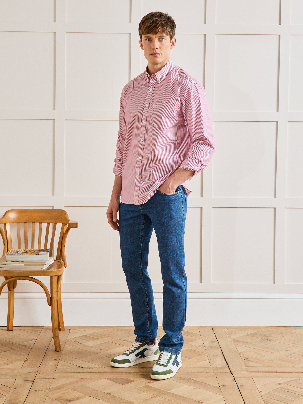 Chemise popeline rayée Regular Fit homme