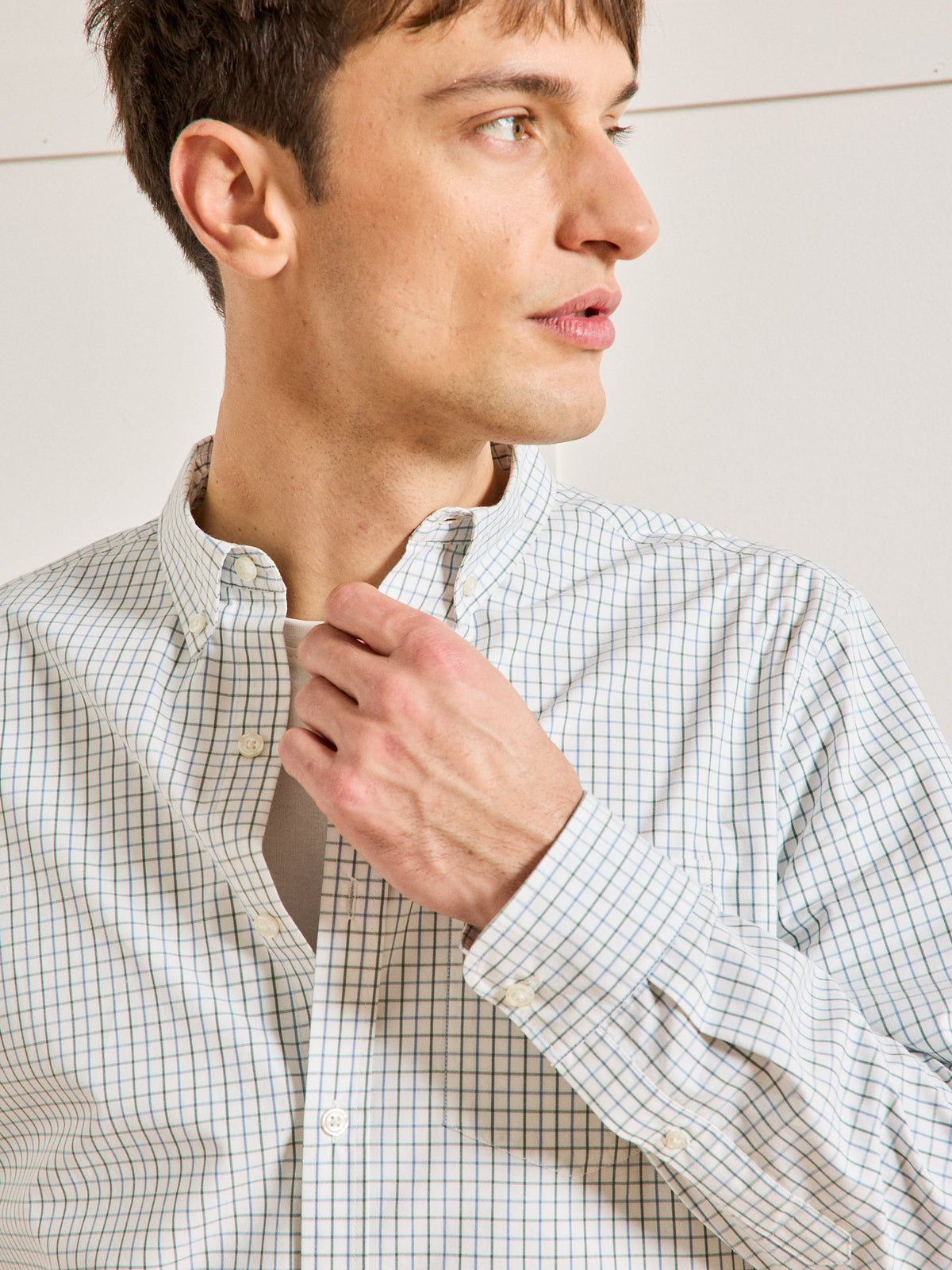 Chemise popeline carreaux Tattersall Regular Fit homme