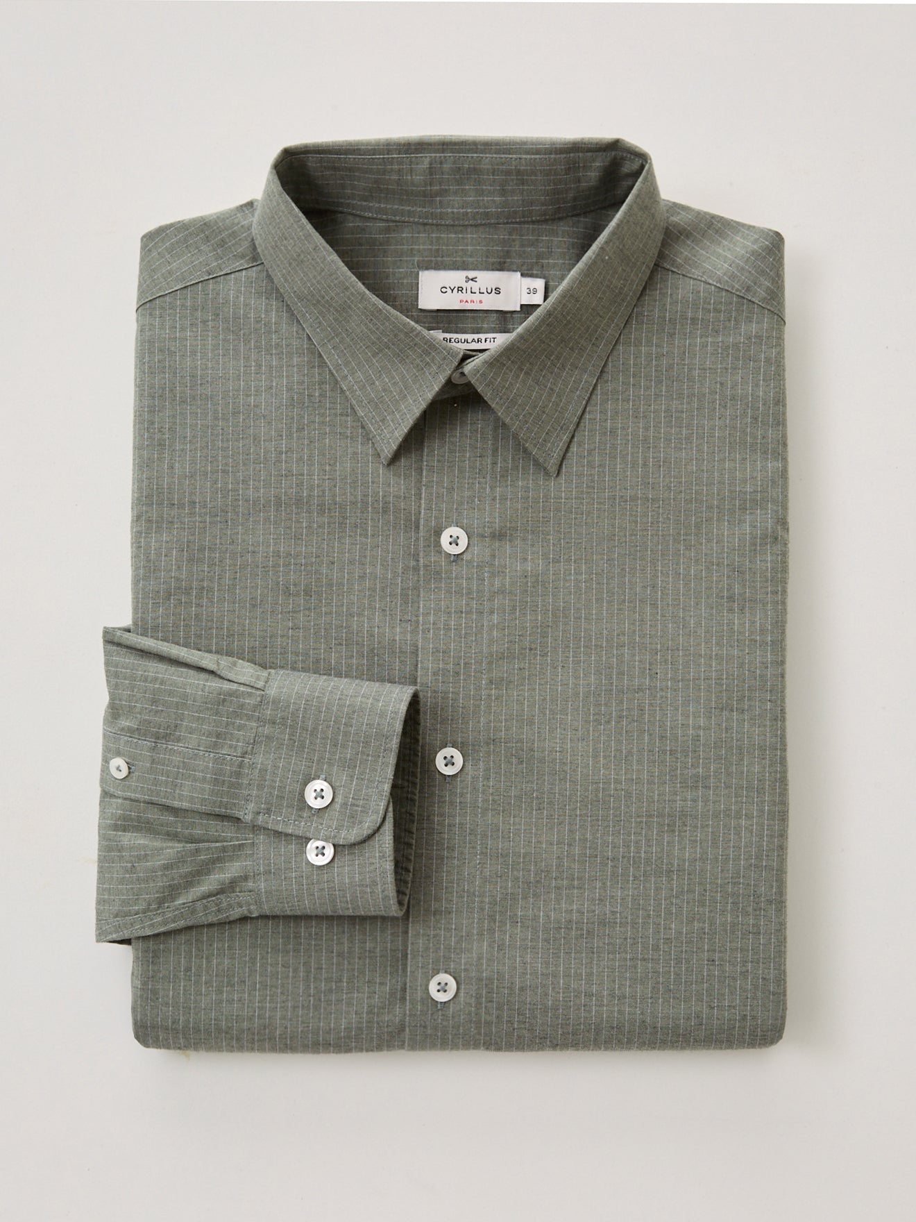 Chemise popeline fines rayures Regular Fit homme