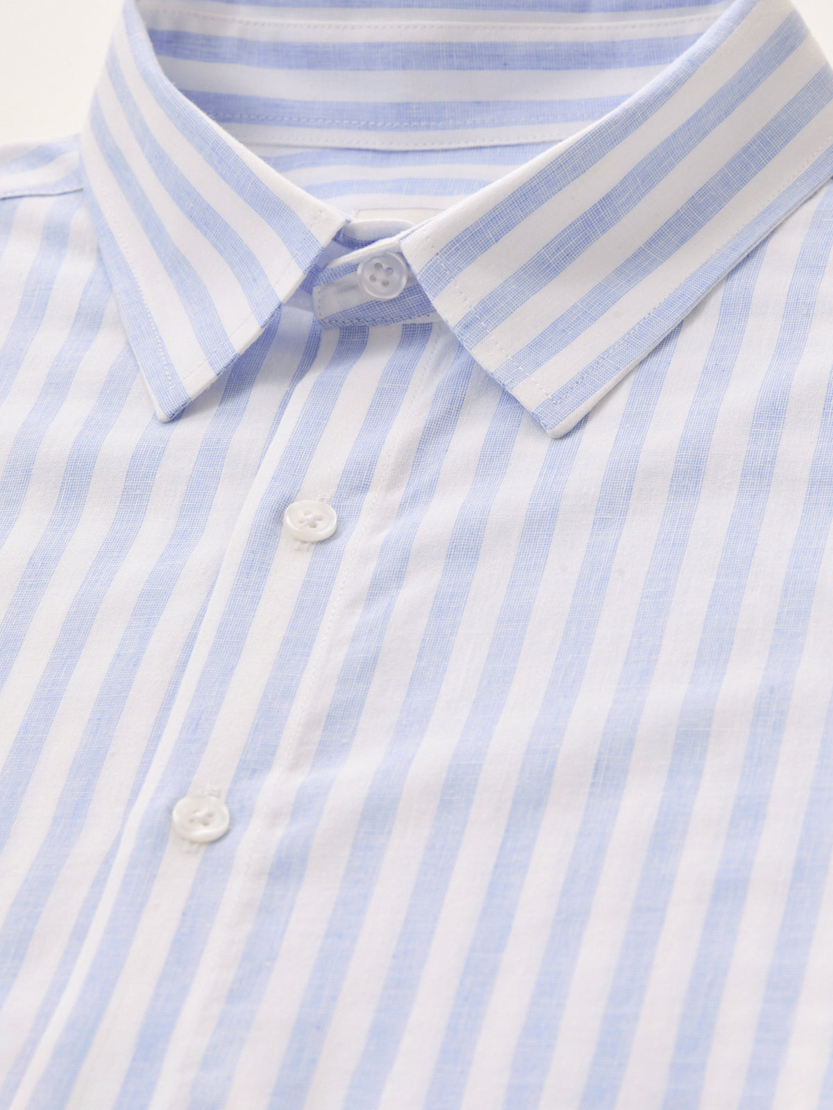 Chemise rayée coton et lin Regular Fit homme