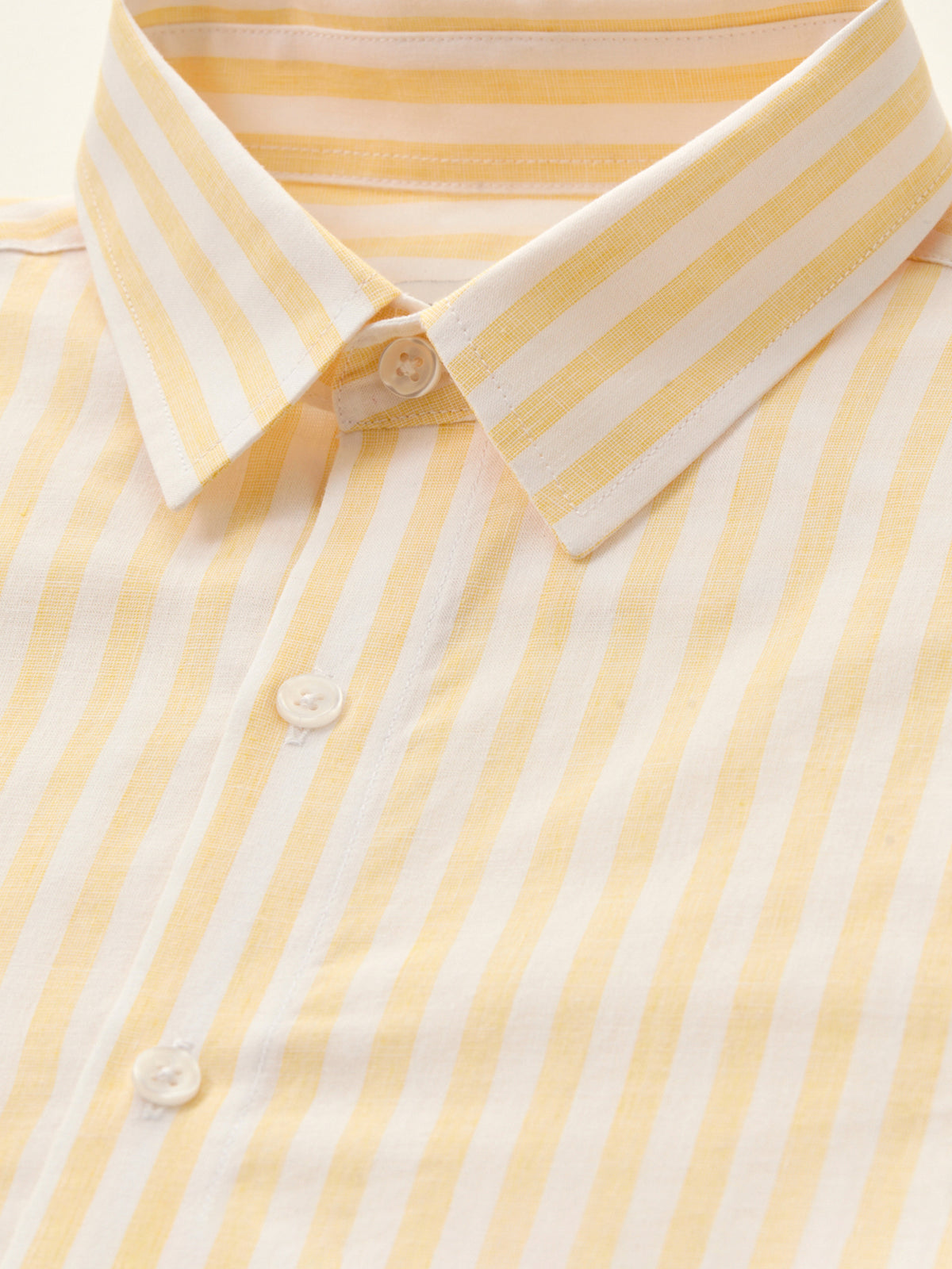 Chemise rayée coton et lin Regular Fit homme