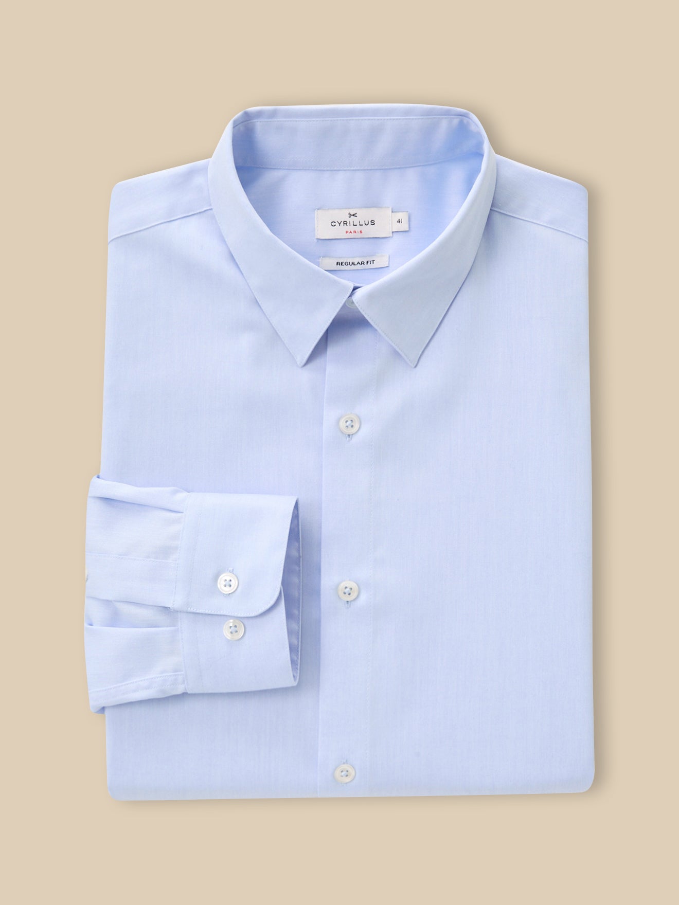 Chemise unie coton twill Regular Fit homme non iron