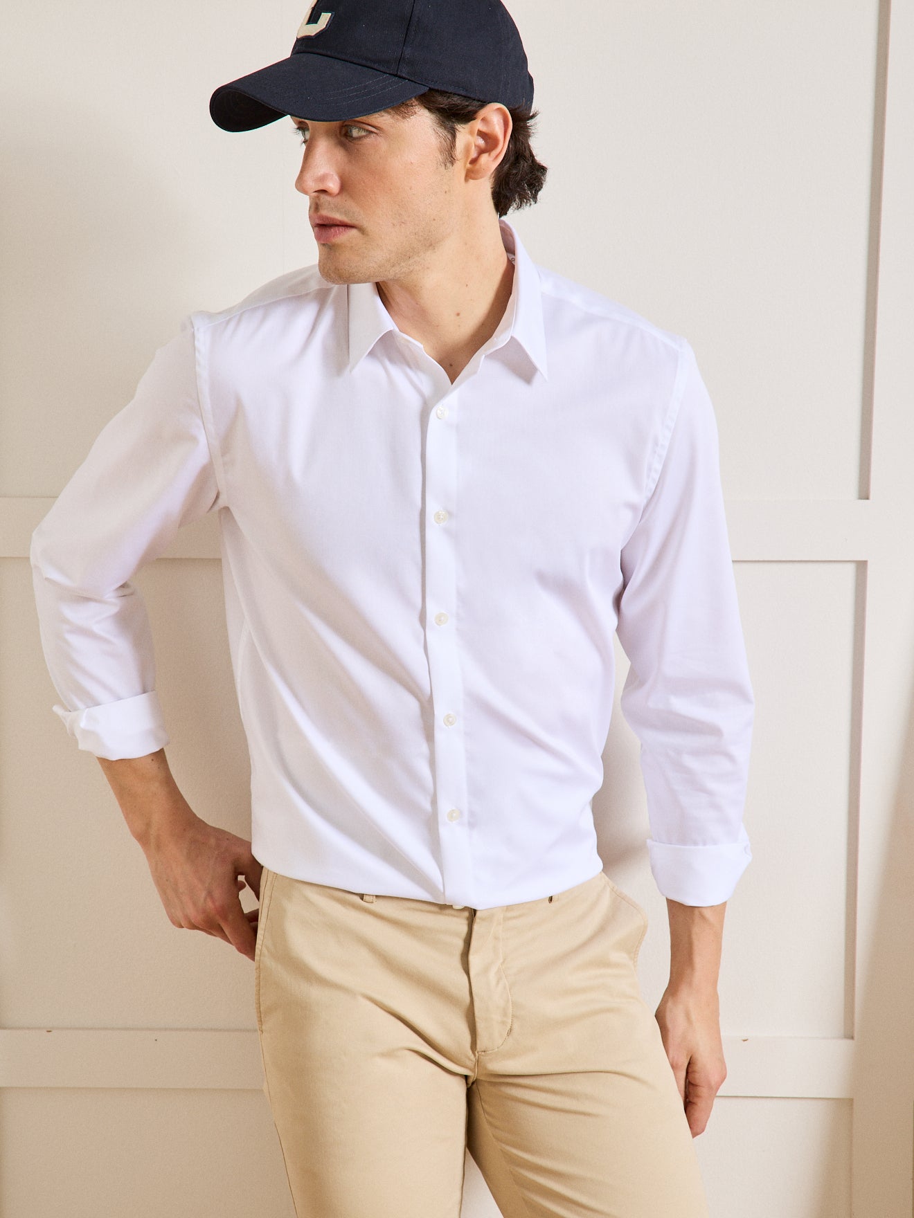 Chemise unie coton twill Regular Fit homme non iron