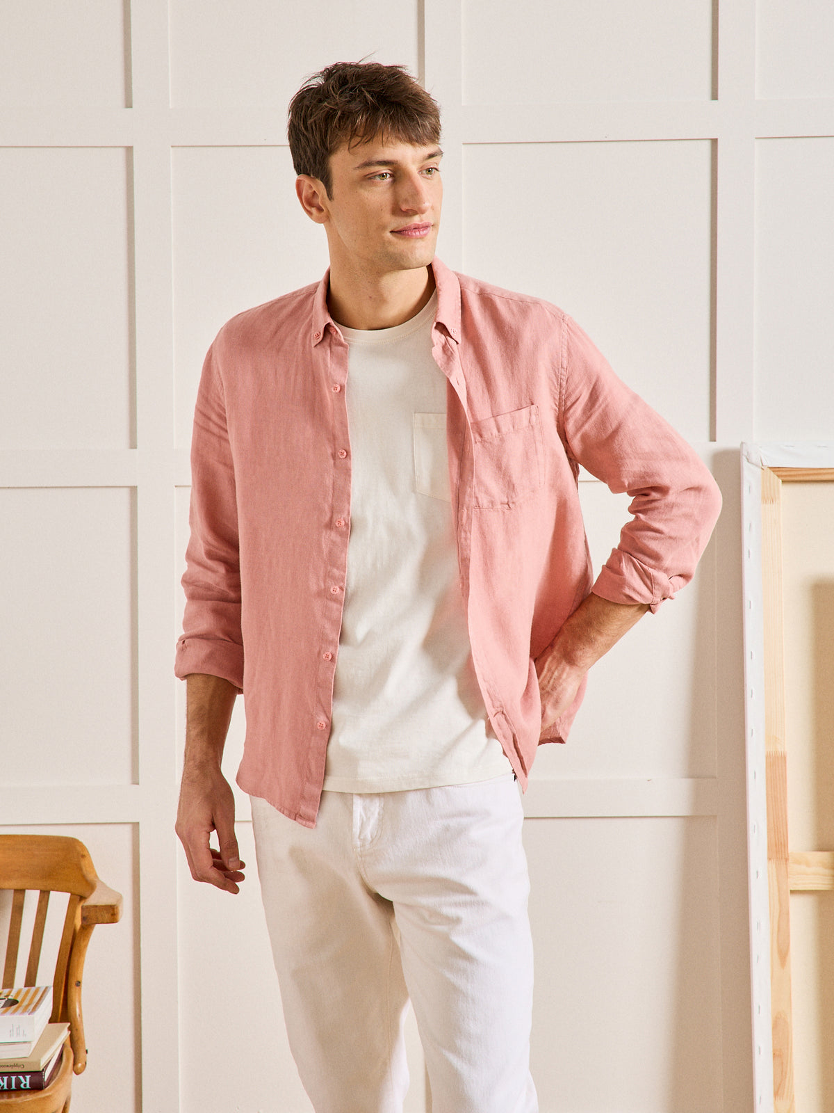 Chemise lin uni Regular Fit homme