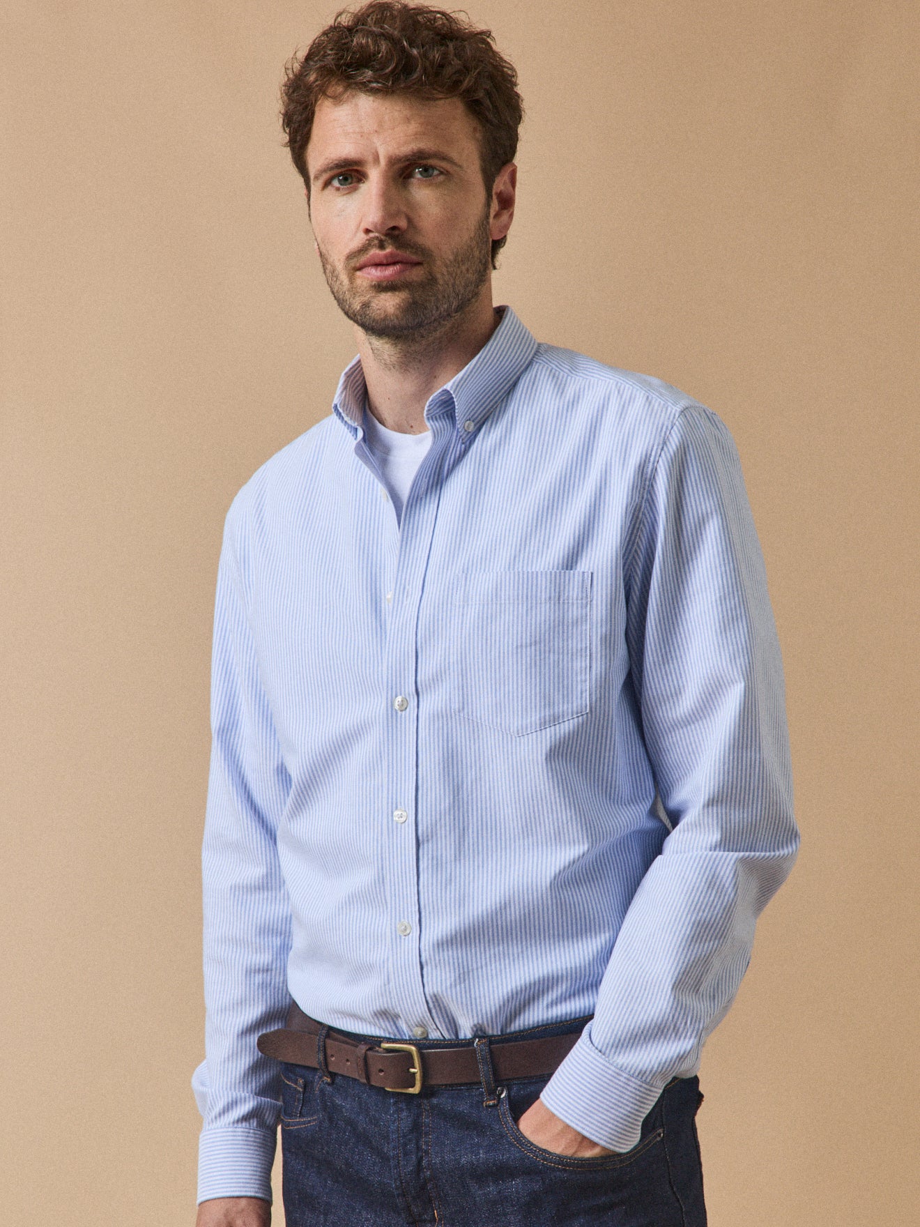 Herrenhemd aus Oxford-Stoff, moderner Schnitt