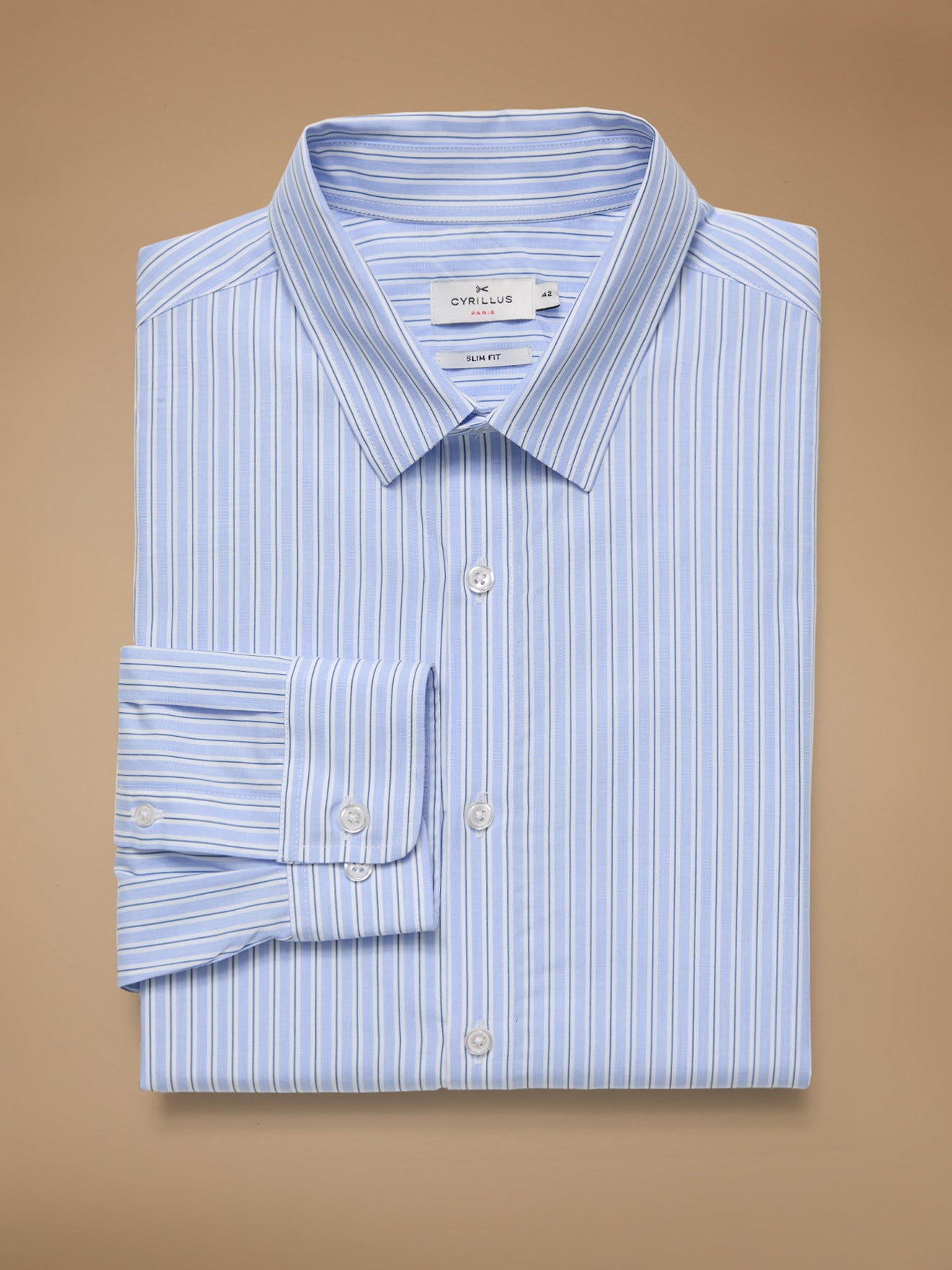 Gestreiftes Herrenhemd aus Popeline in enger Passform