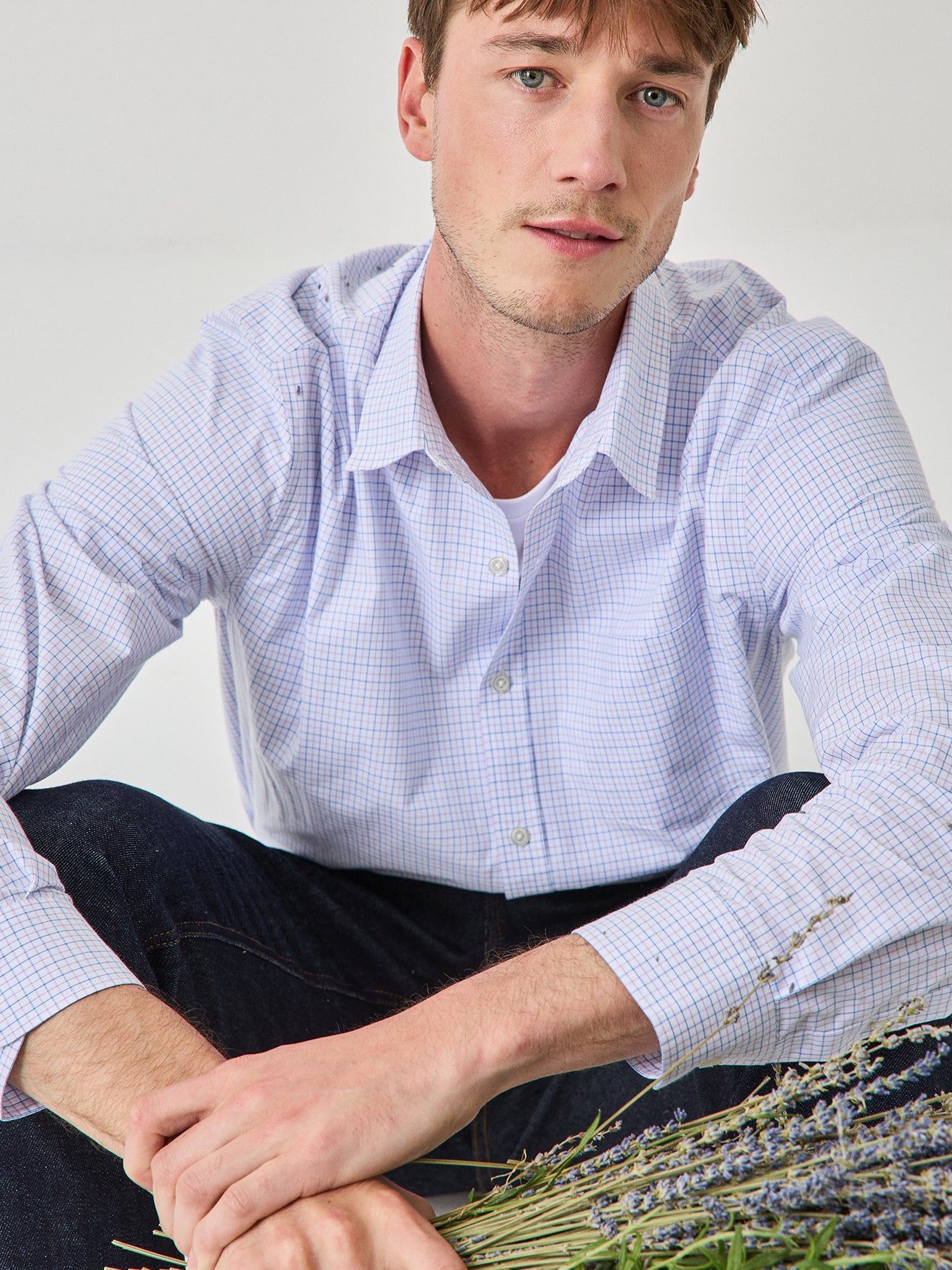 Herrenhemd mit Tattersall-Karos in modischer Passform