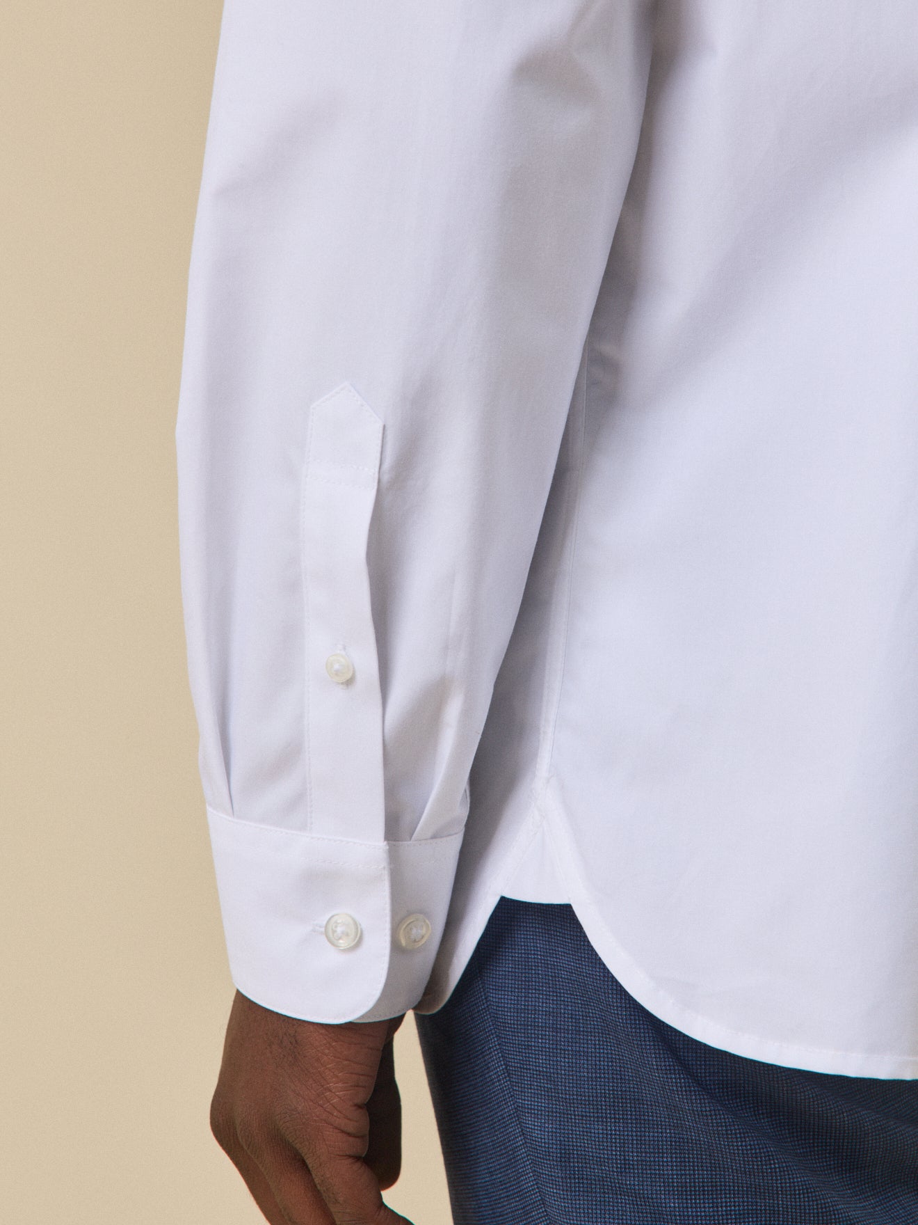 Chemise popeline unie homme coupe contemporaine