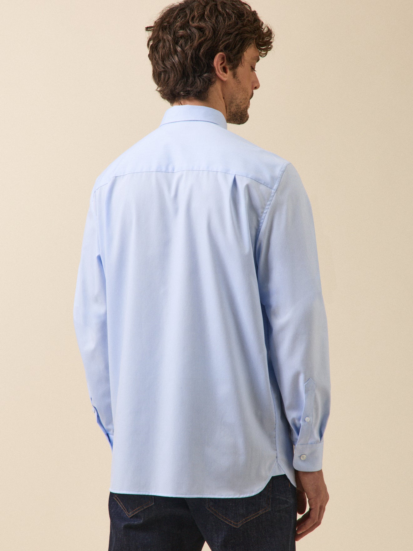 Chemise twill uni homme coupe contemporaine