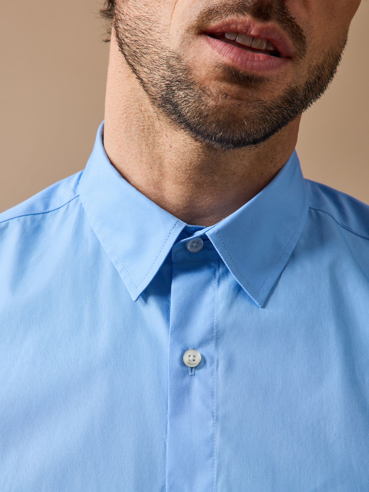 Chemise popeline unie homme - coupe contemporaine