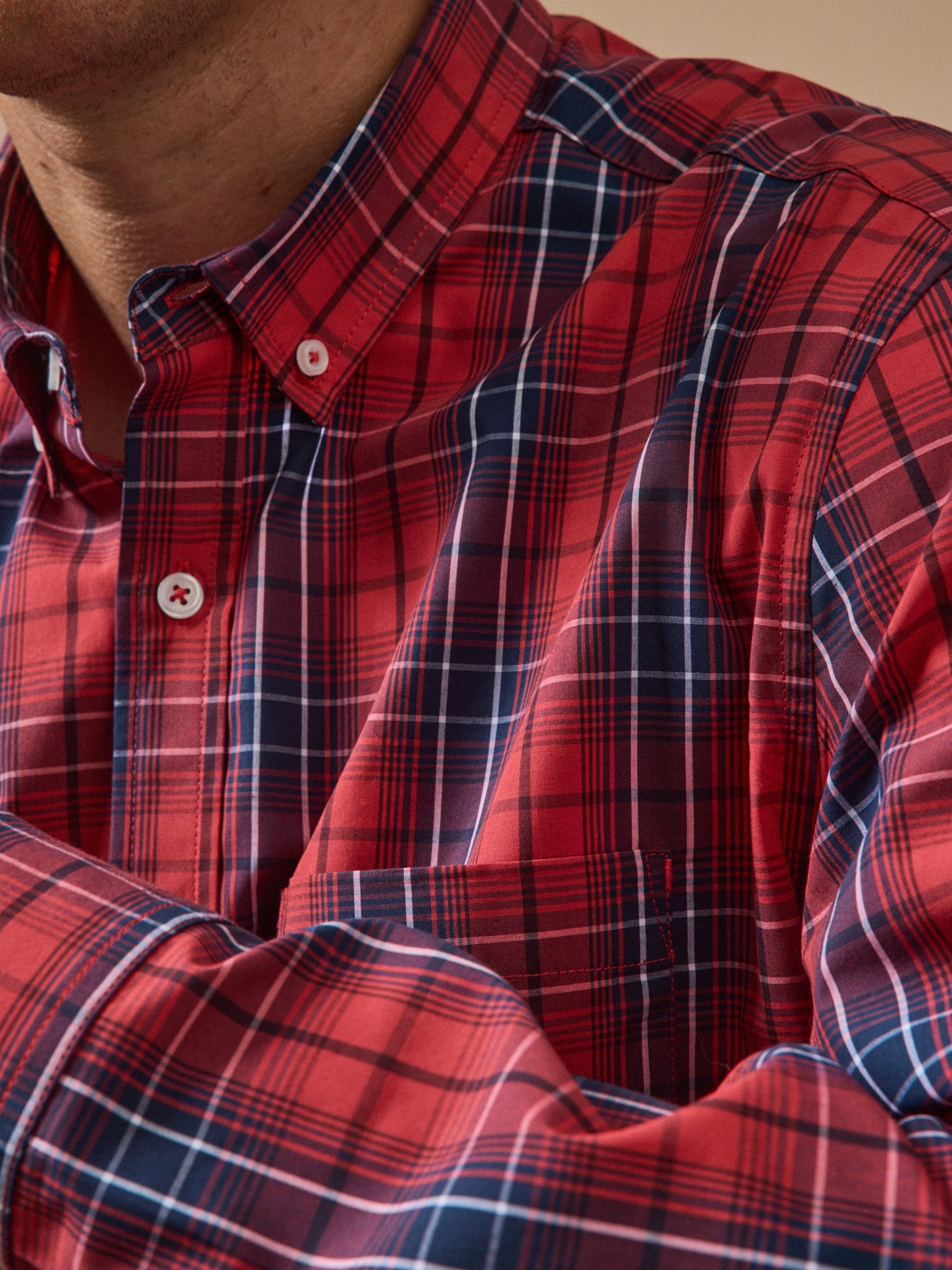Chemise popeline carreaux homme - coupe contemporaine