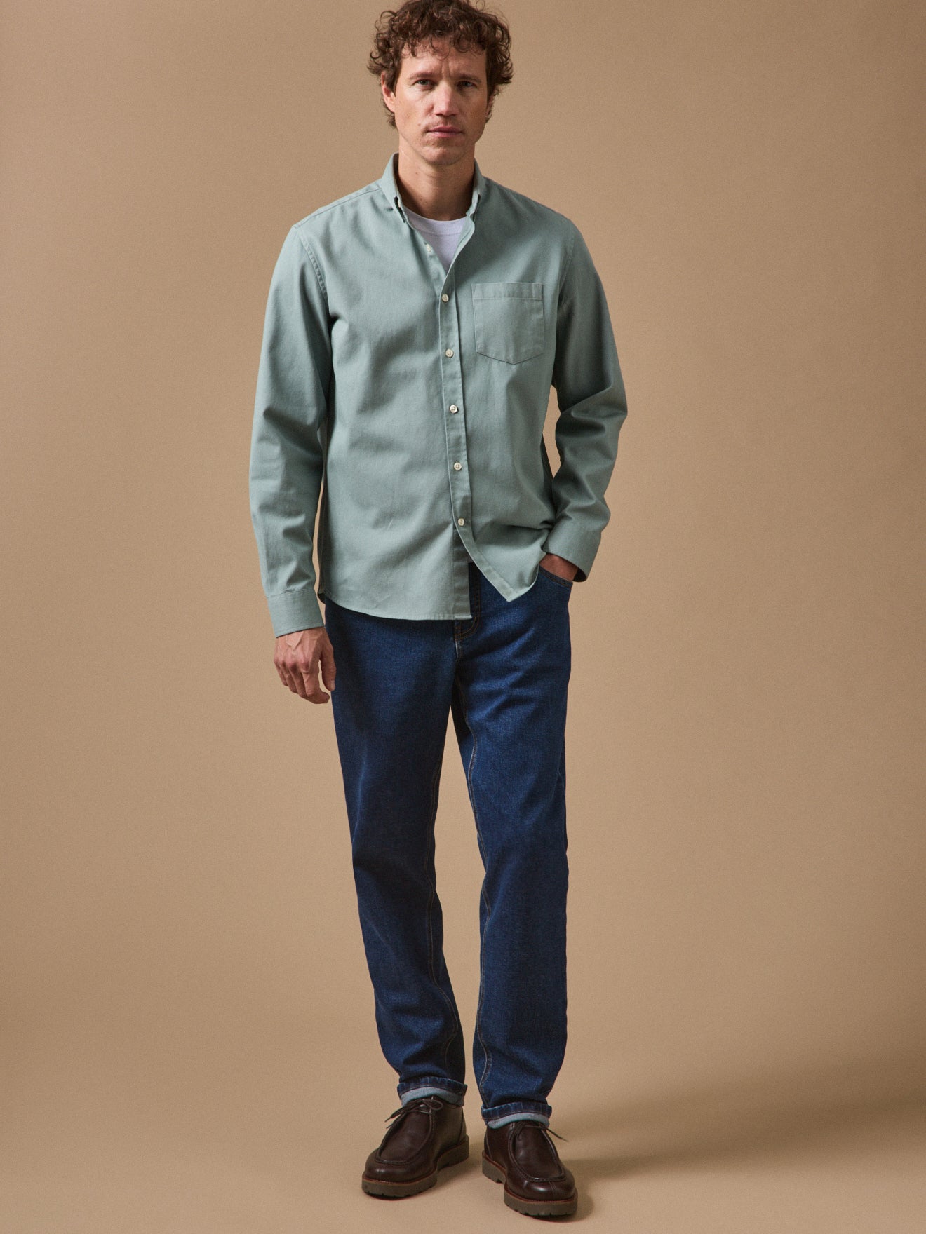 Chemise twill délavé homme - coupe contemporaine