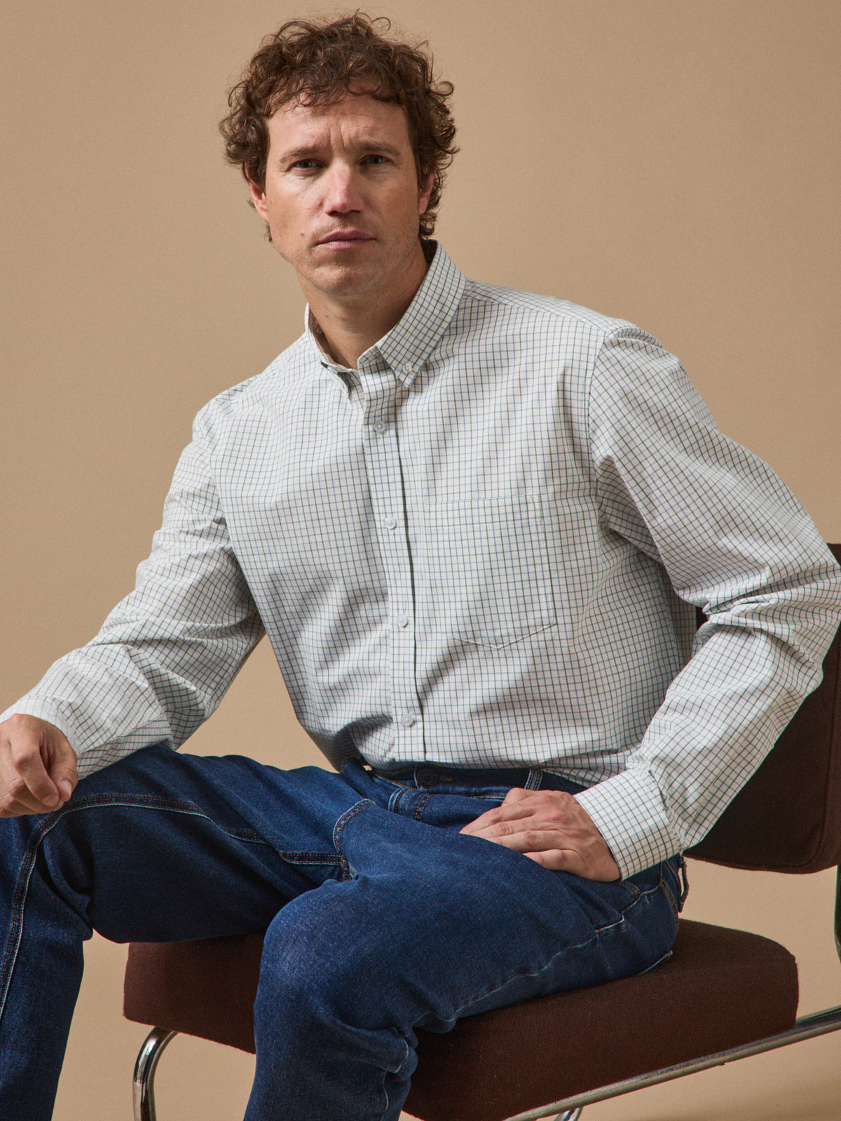 Chemise carreaux Tattersall homme - coupe contemporaine
