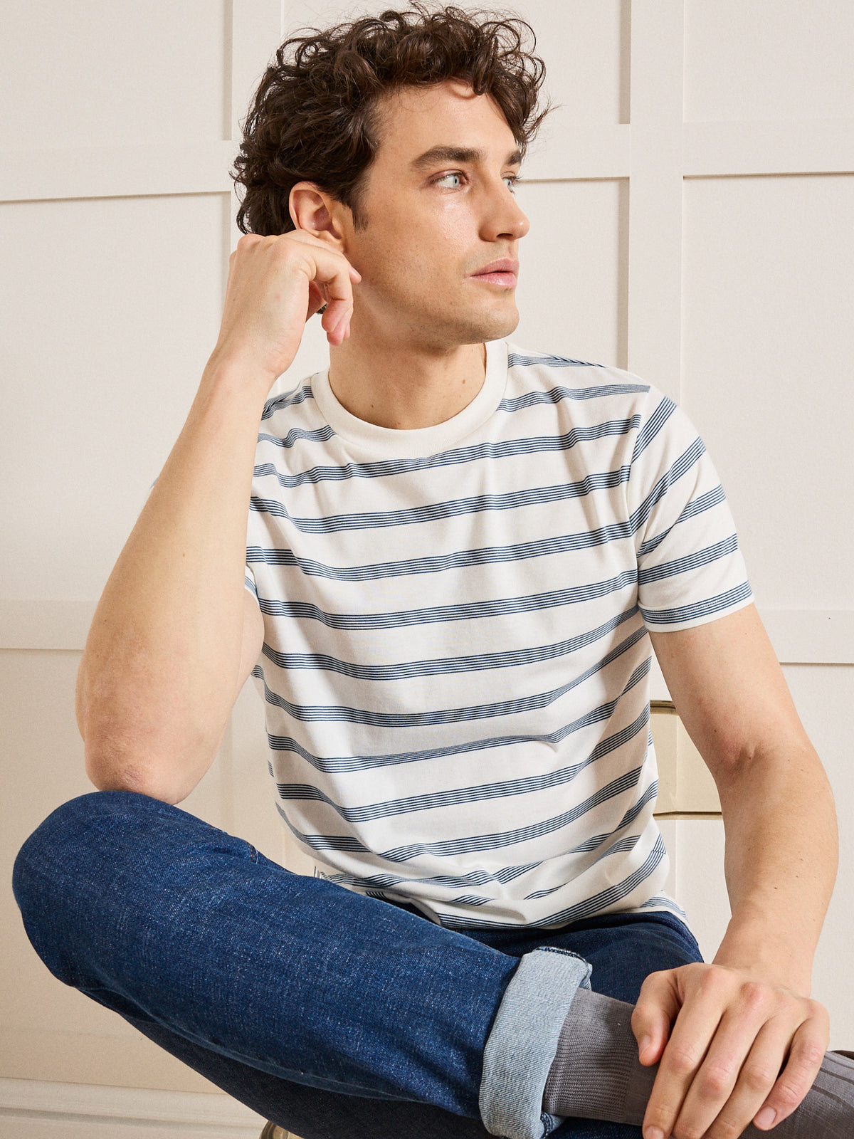 T-shirt rayé homme coton biologique