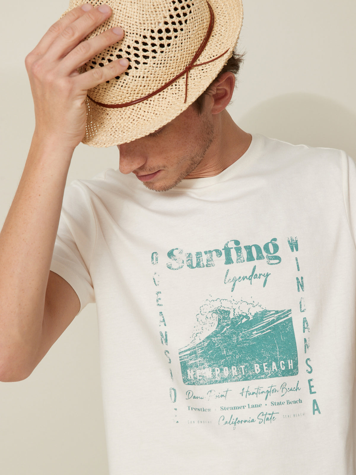 T-shirt homme motif placé - coton biologique
