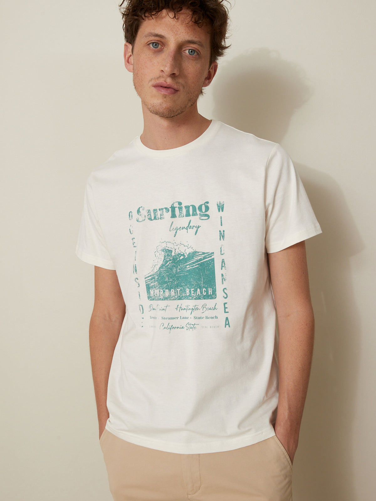 T-shirt homme motif placé - coton biologique