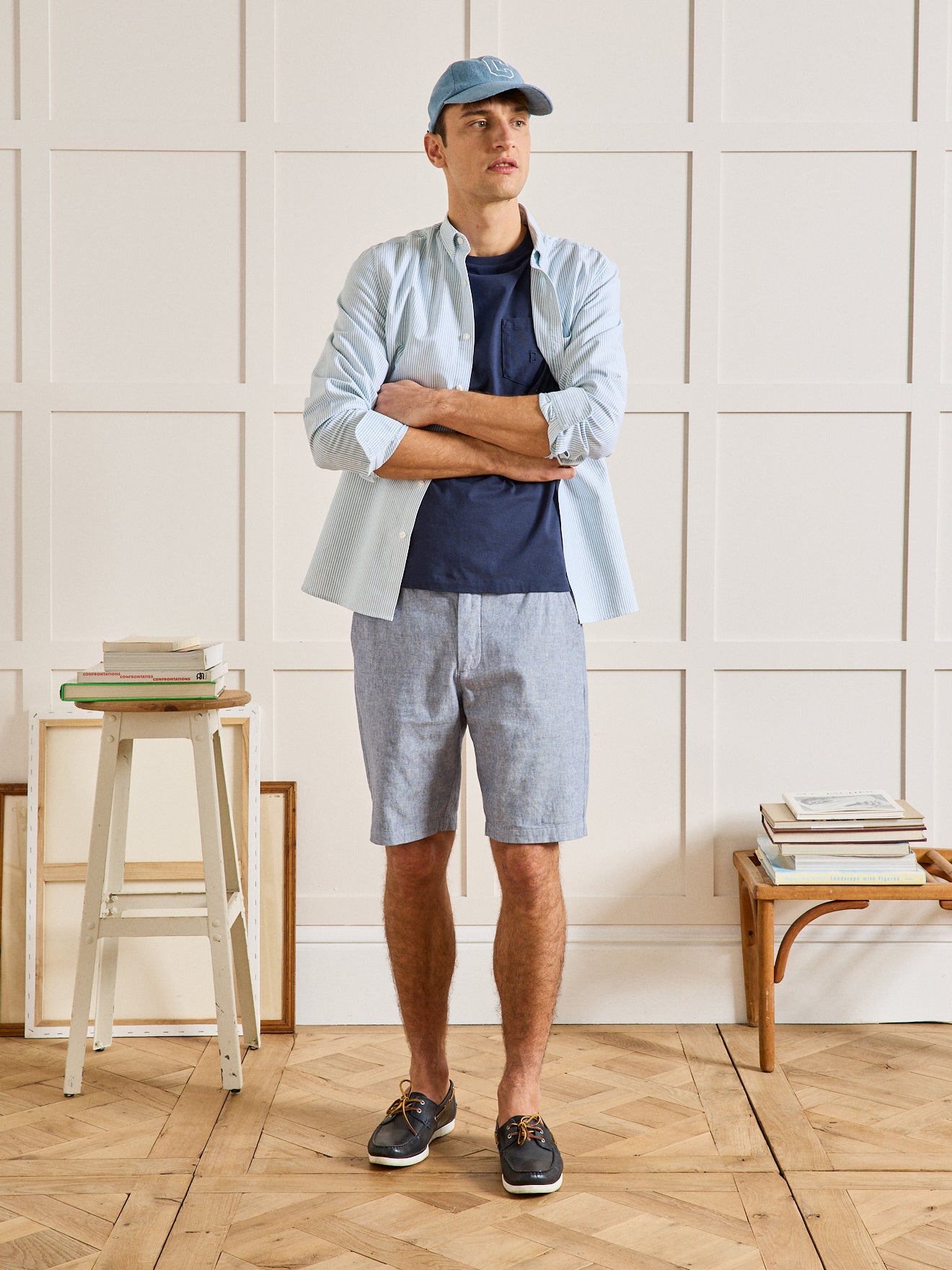 Herren T-Shirt aus Bio-Baumwolle, einfarbig mit Stickerei