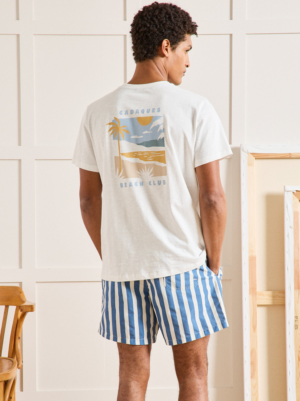 T-shirt coton biologique homme motif devant dos