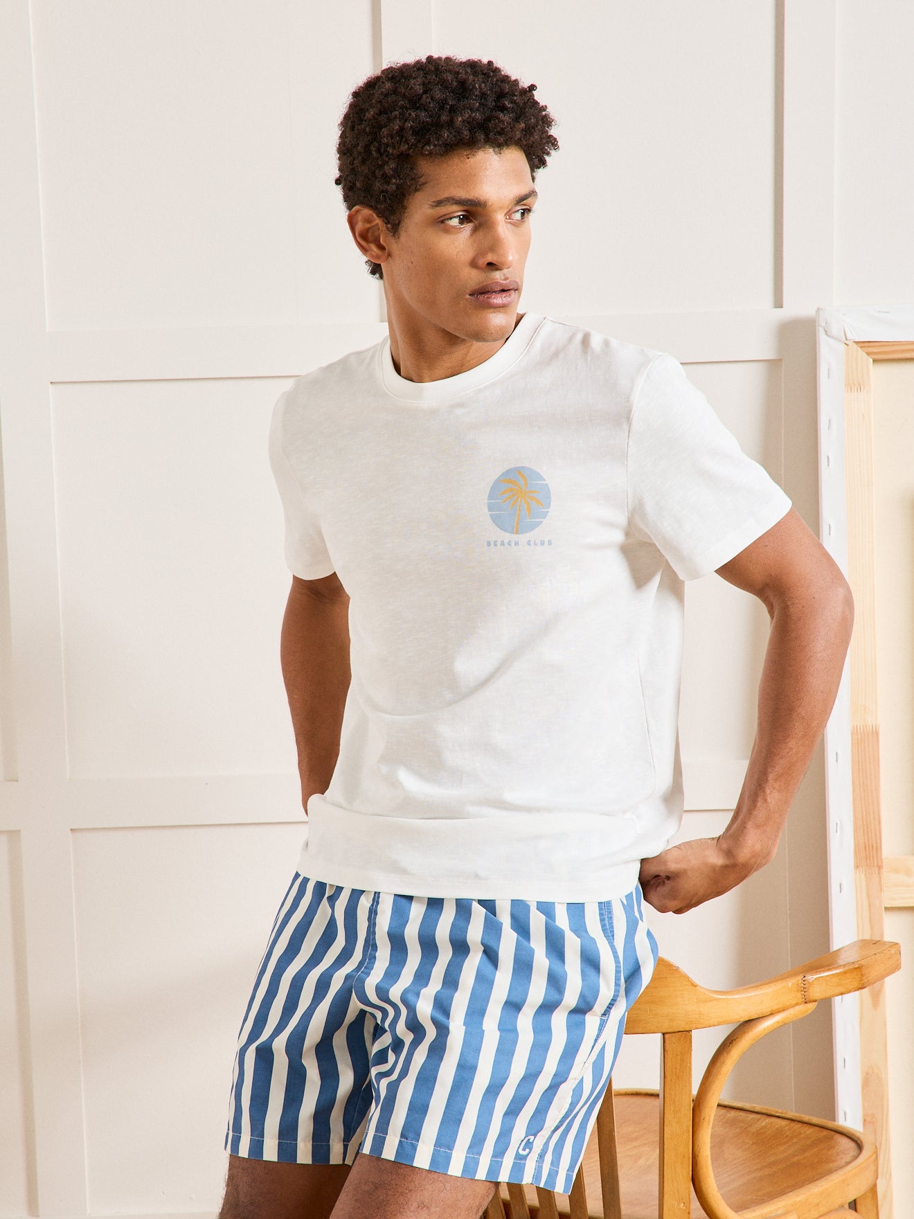 T-shirt coton biologique homme motif devant dos