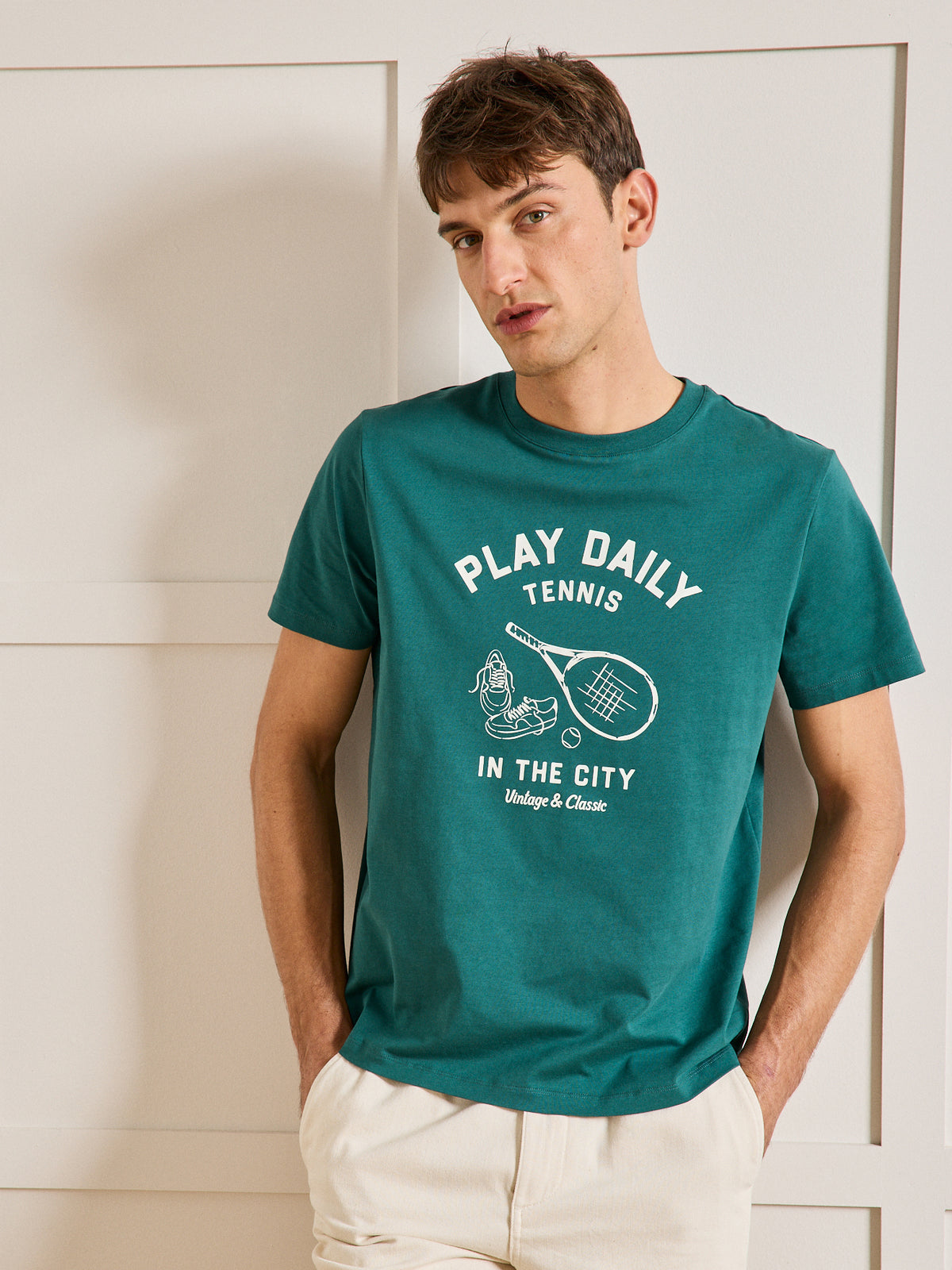 Herren-T-Shirt aus Bio-Baumwolle mit Motiv vorne