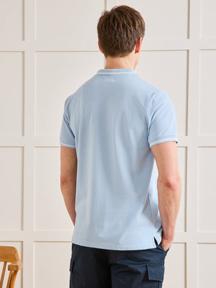 Zweifarbiges Herren-Poloshirt aus Pikee aus Bio-Baumwolle