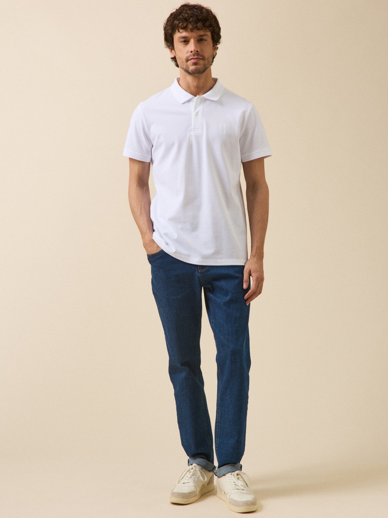 Polo uni maille piquée homme coton biologique