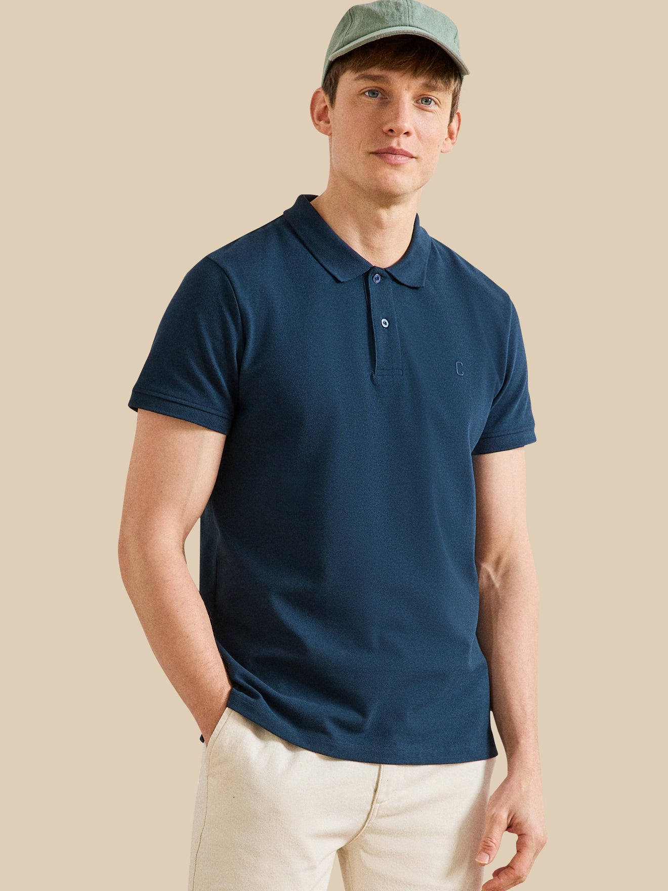 Polo uni maille piquée homme coton biologique
