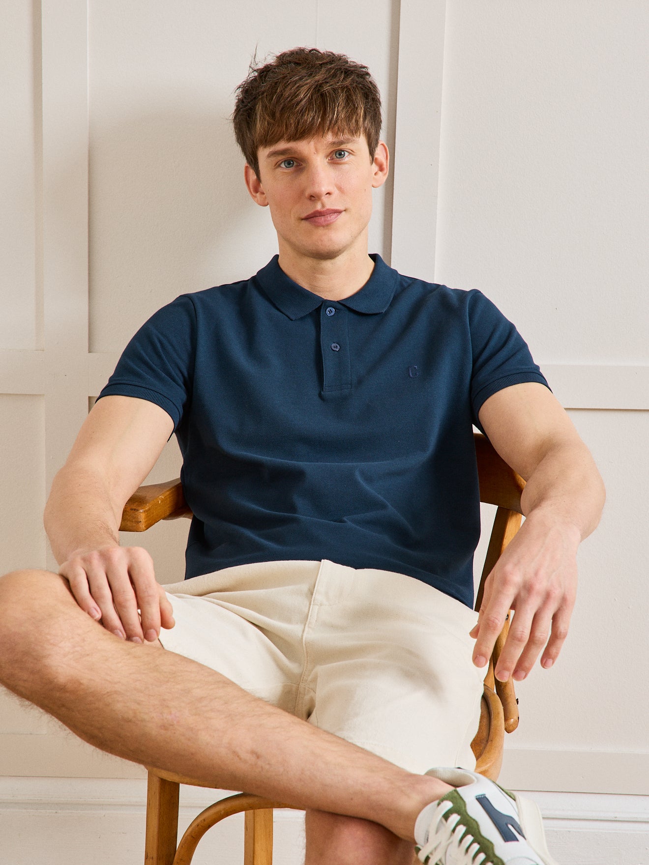 Einfarbiges Herren-Poloshirt aus Pikee aus Bio-Baumwolle