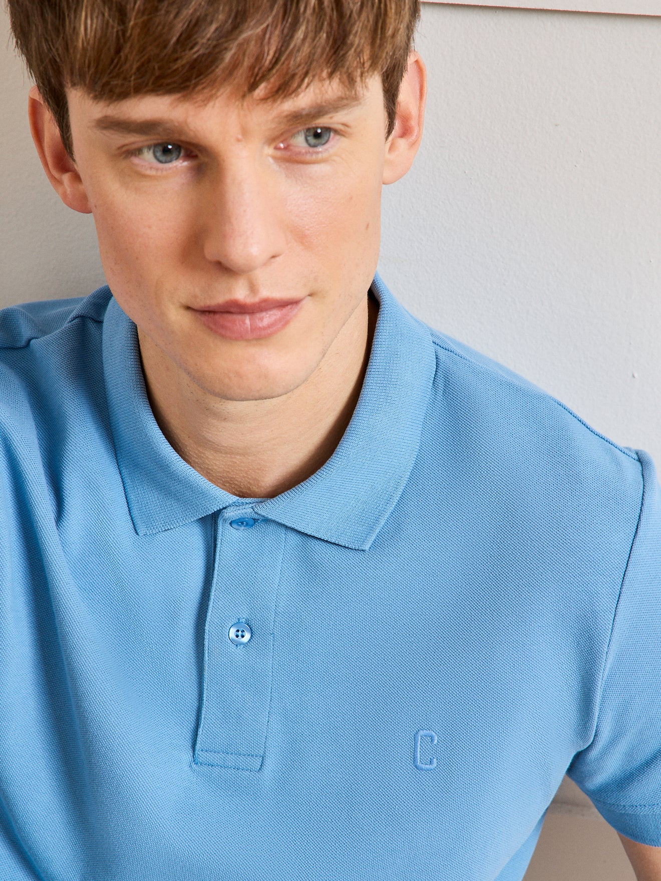 Einfarbiges Herren-Poloshirt aus Pikee aus Bio-Baumwolle