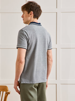 Herren-Poloshirt aus meliertem Pikee aus Bio-Baumwolle