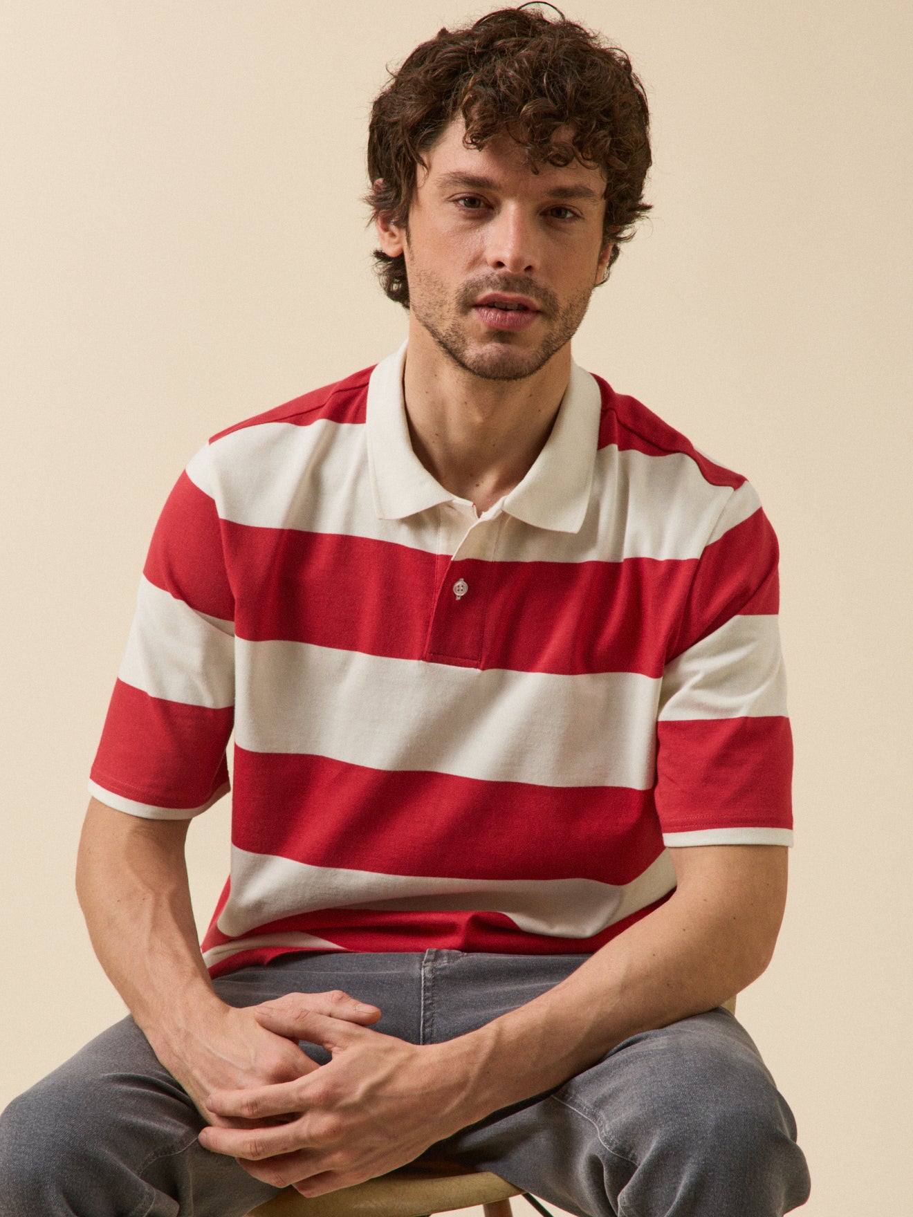 Polo rayé homme coton biologique