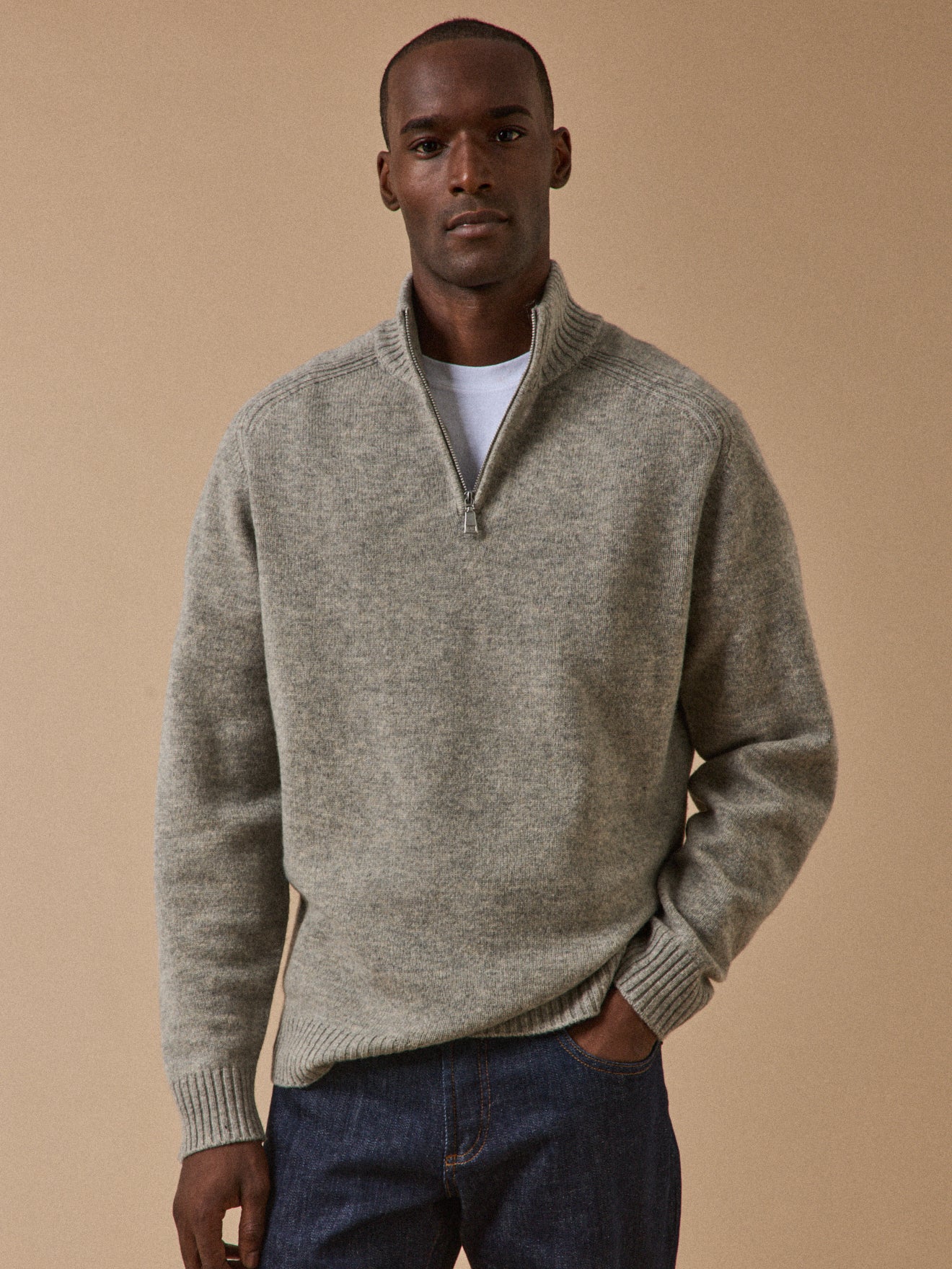 Pull col montant zippé Homme