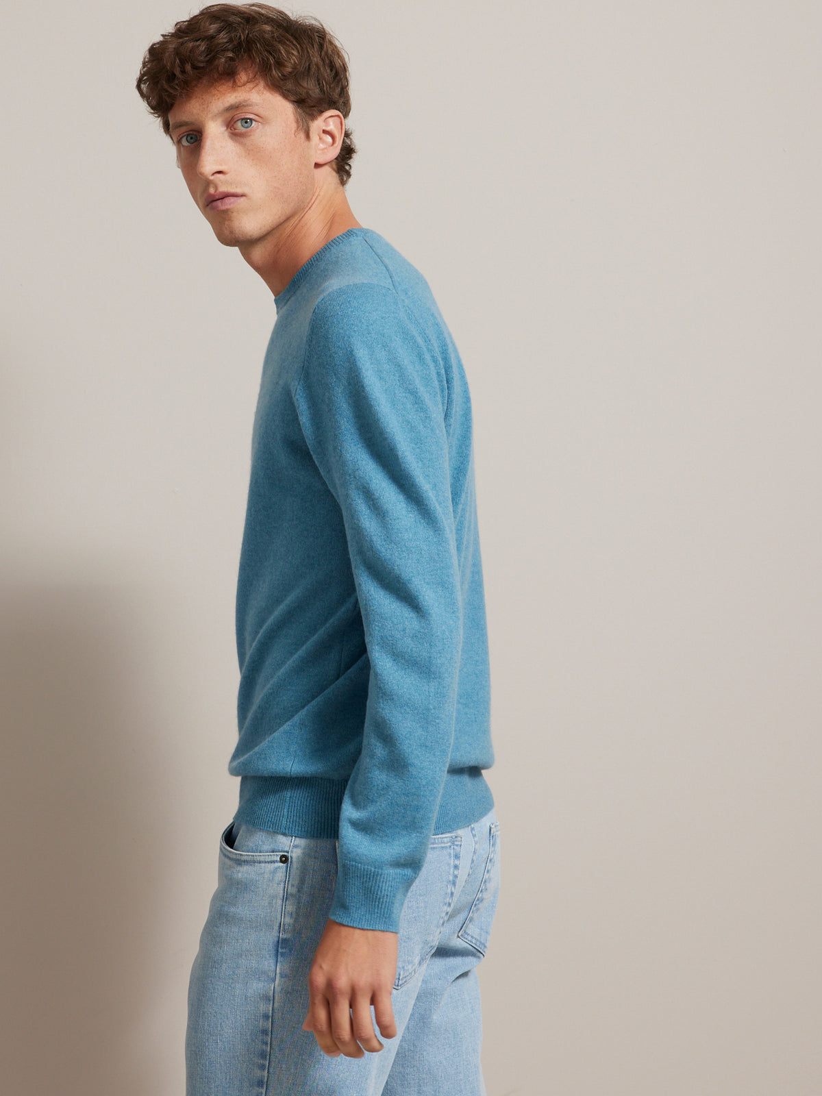 Herrenpullover mit Rundhalsausschnitt – Cashmere-Kollektion