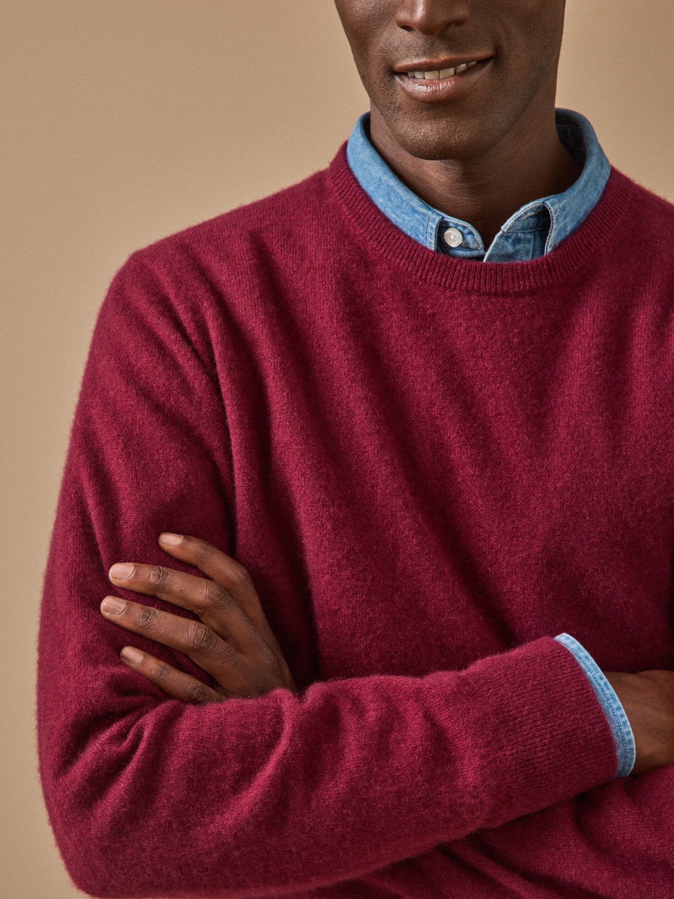 Herrenpullover aus Kaschmir mit rundem Halsausschnitt