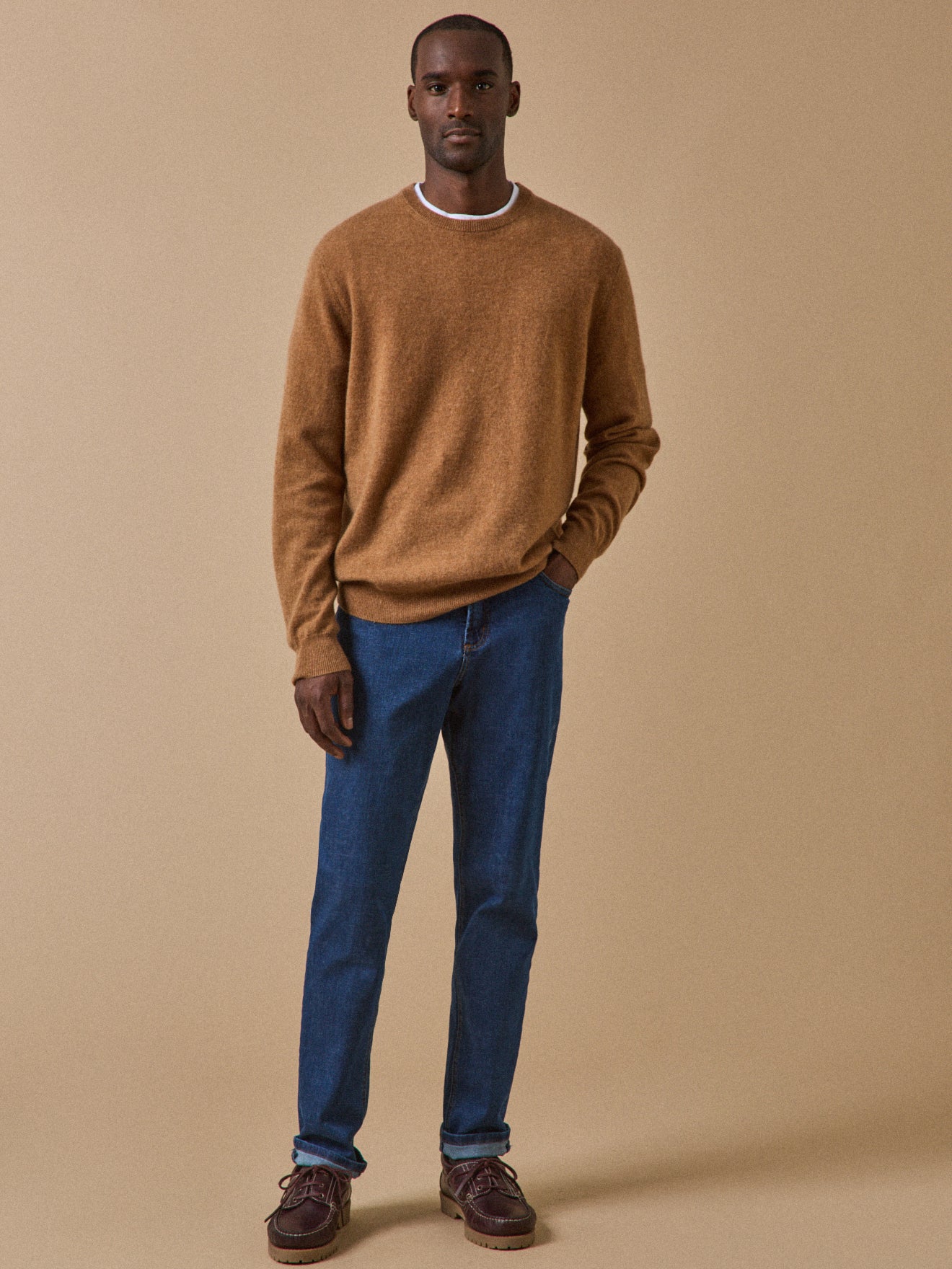 Herrenpullover aus Kaschmir mit rundem Halsausschnitt