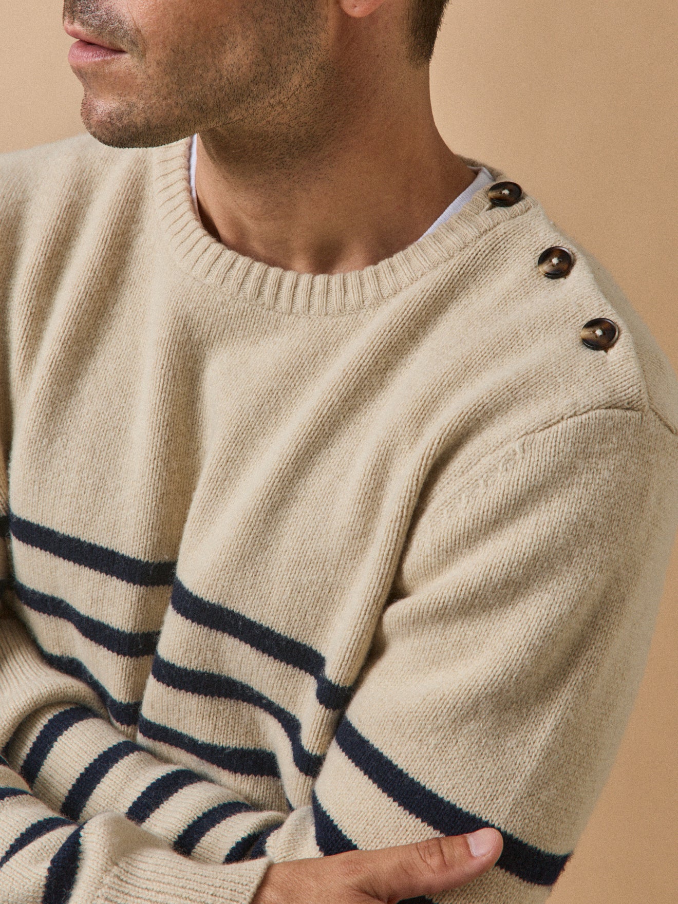Pull marinière homme laine mélangée