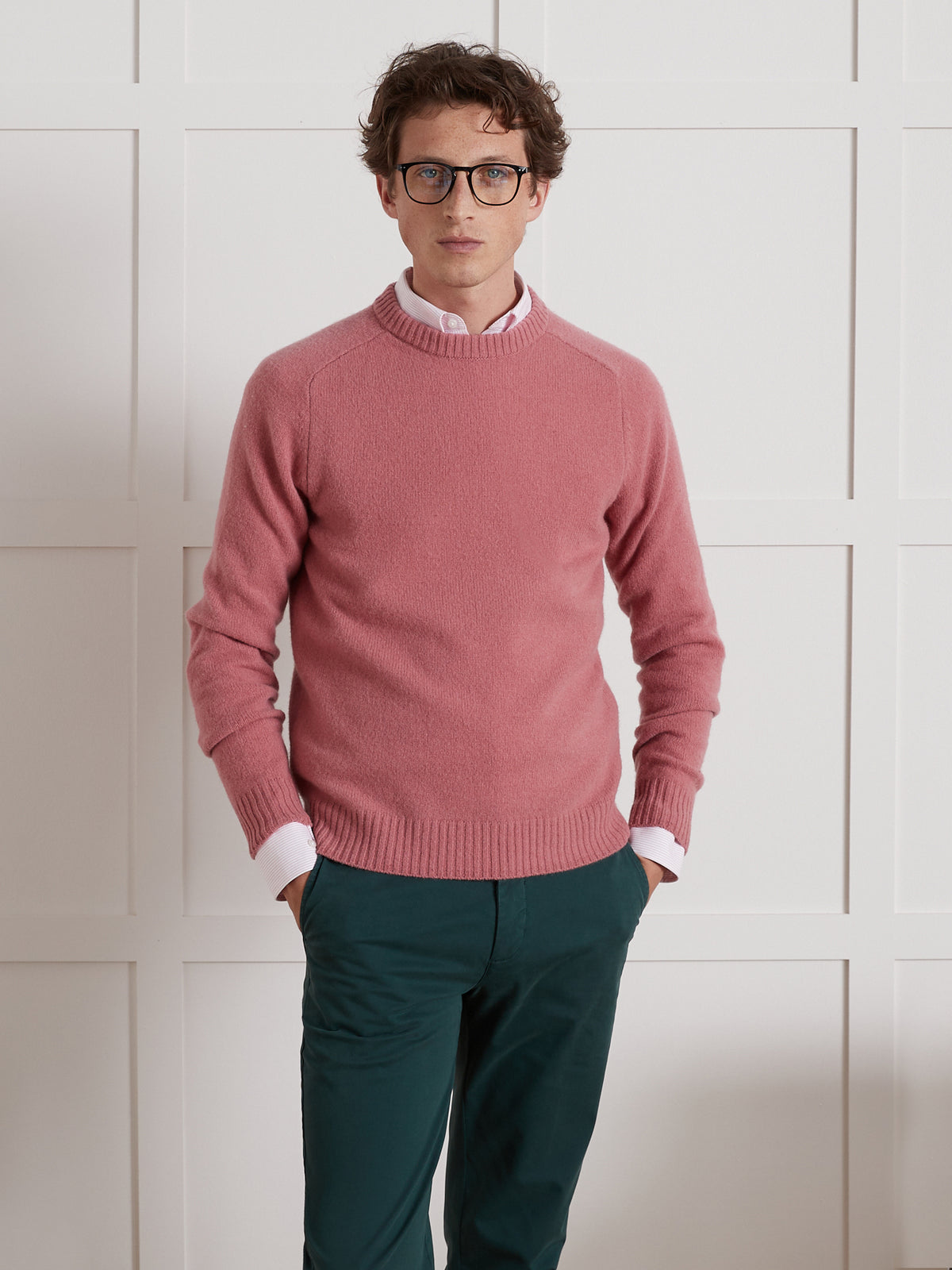 Herrenpullover aus Merinowolle mit rundem Halsausschnitt
